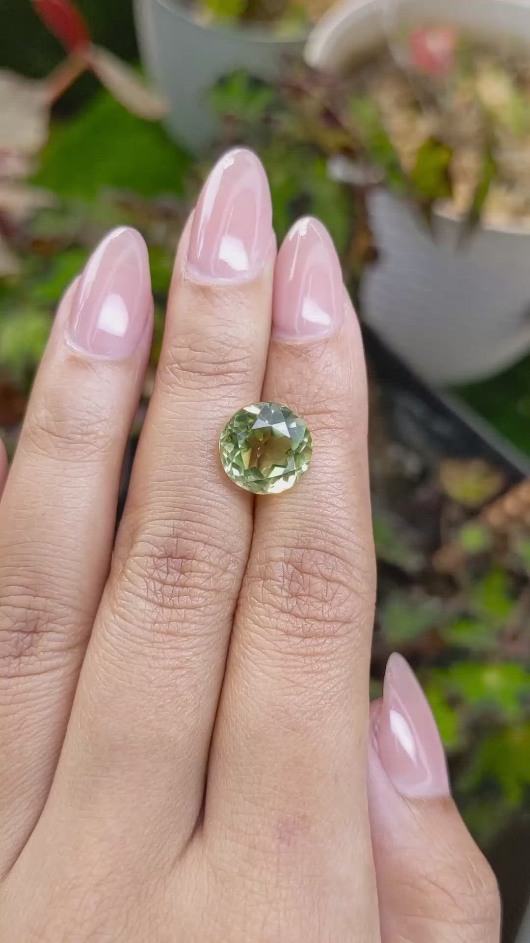 5.56 Ct. Yellowish Green Prasiolite from Brazil Size Video