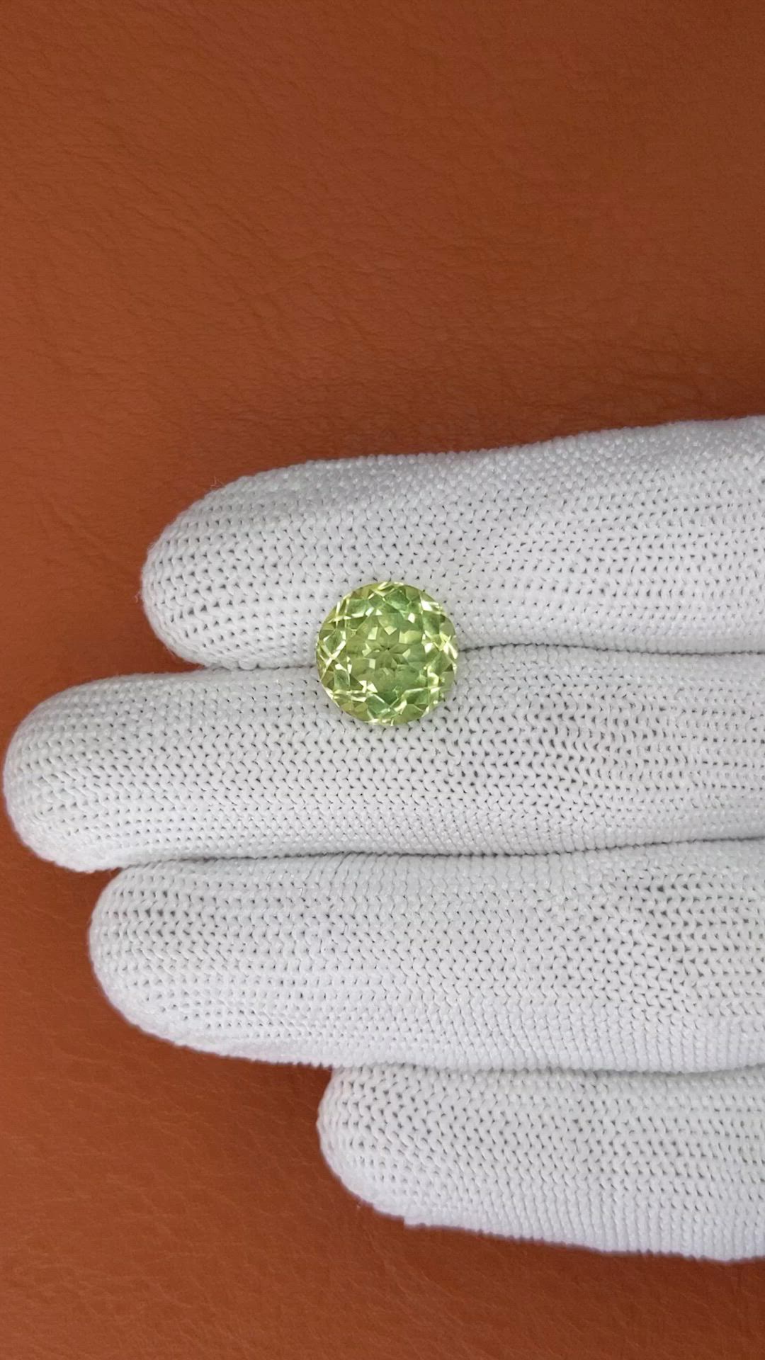 5.56 Ct. Yellowish Green Prasiolite from Brazil Size Video