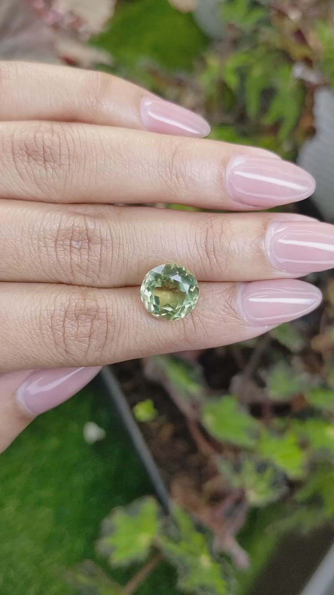 5.56 Ct. Yellowish Green Prasiolite from Brazil Size Video