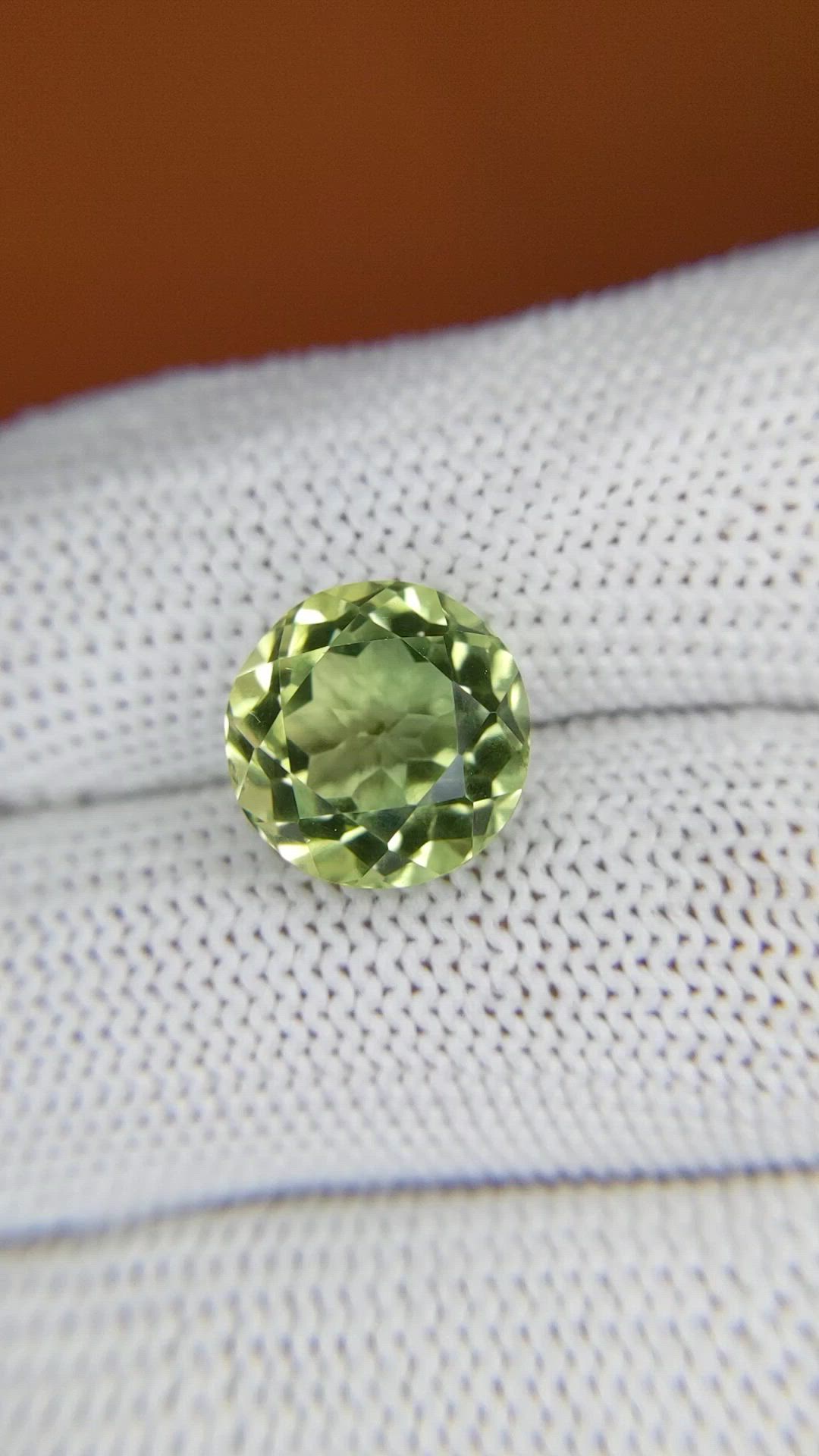 5.56 Ct. Yellowish Green Prasiolite from Brazil Size Video