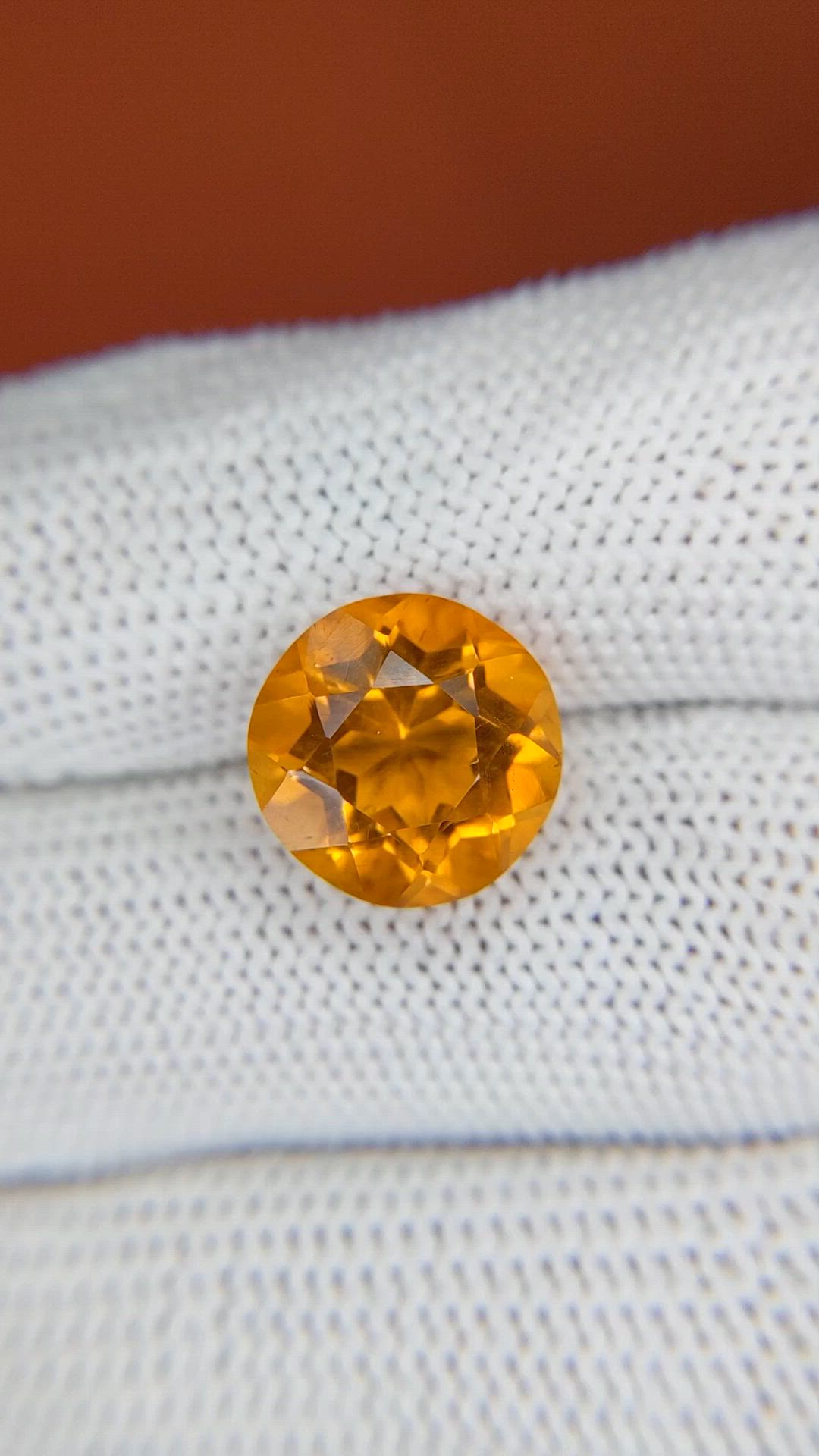 5.59 Ct. Orangish Yellow Citrine from Brazil Size Video