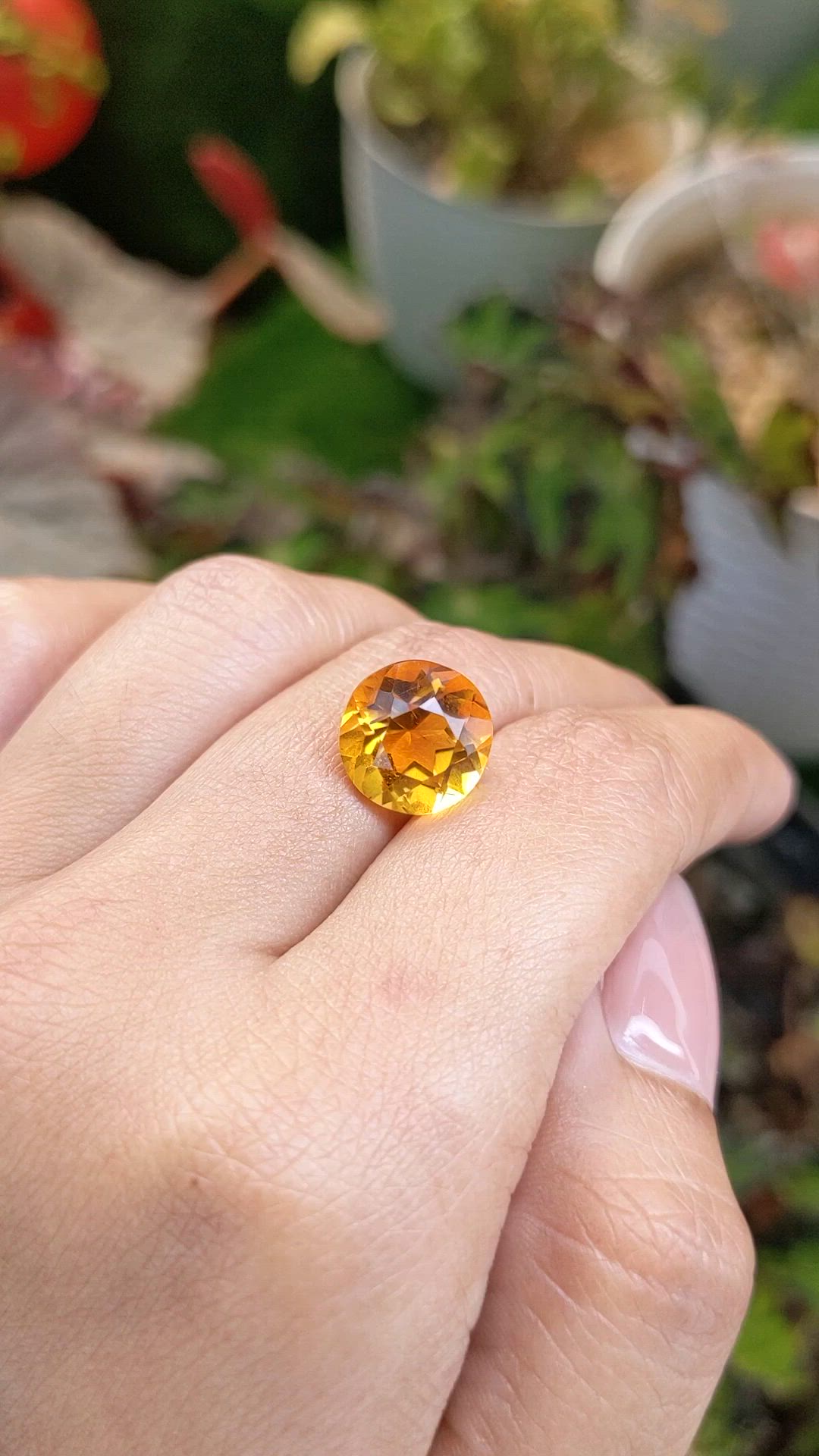 5.59 Ct. Orangish Yellow Citrine from Brazil Size Video