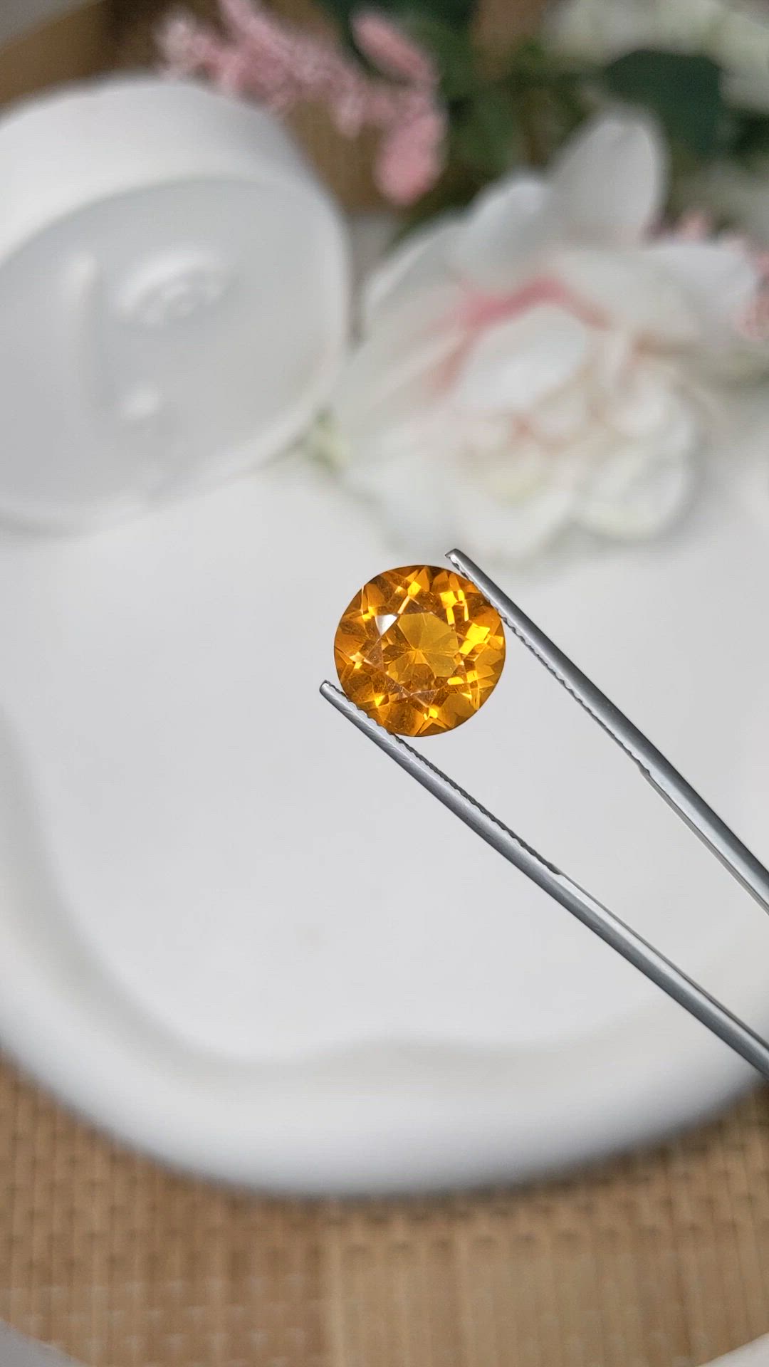 5.59 Ct. Orangish Yellow Citrine from Brazil Size Video