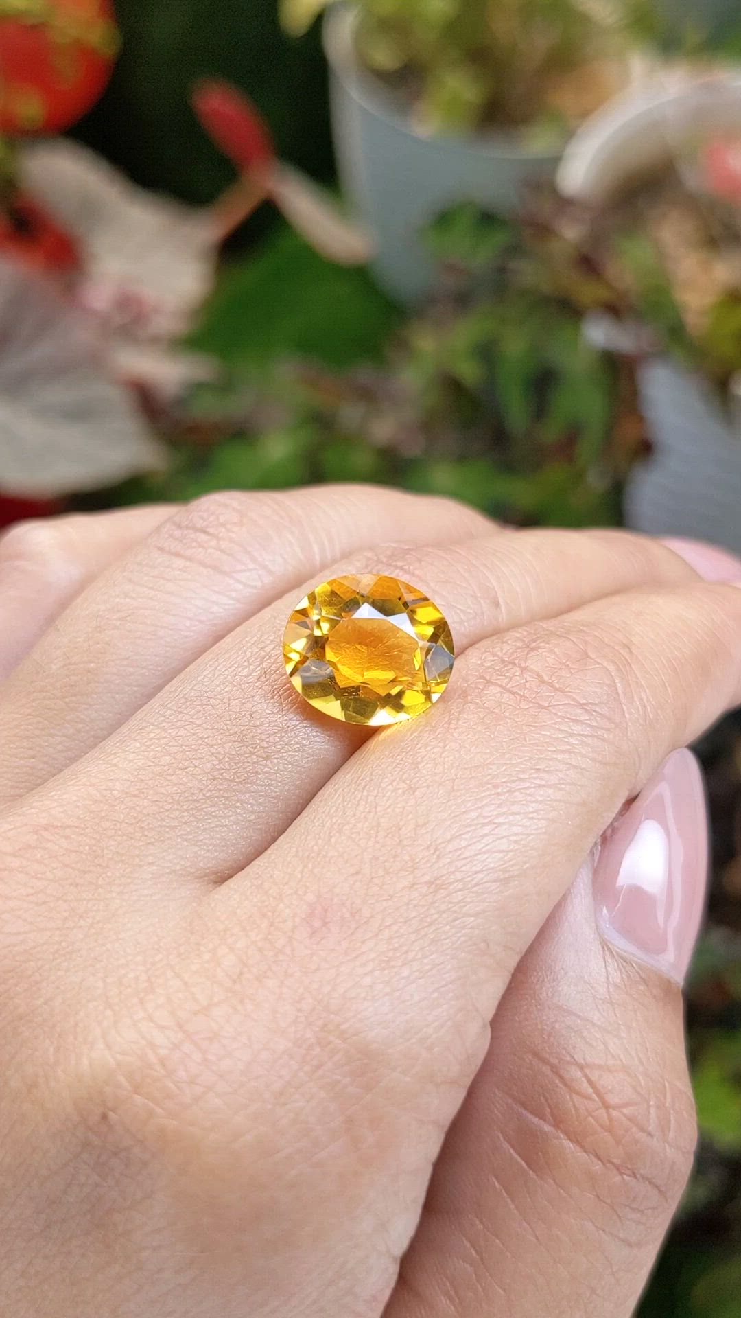 5.97 Ct. Yellow Citrine from Brazil Size Video
