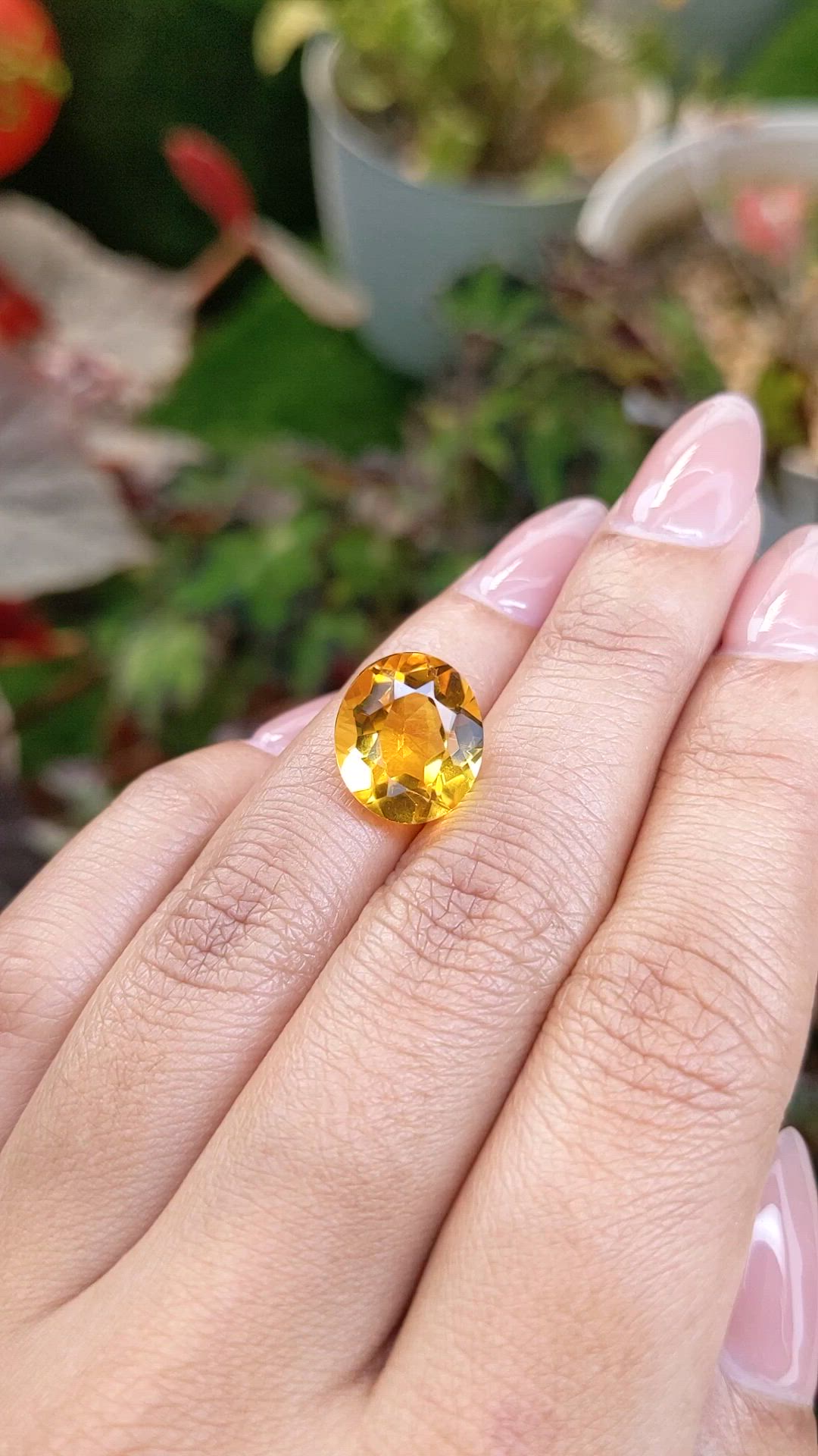 5.97 Ct. Yellow Citrine from Brazil Size Video