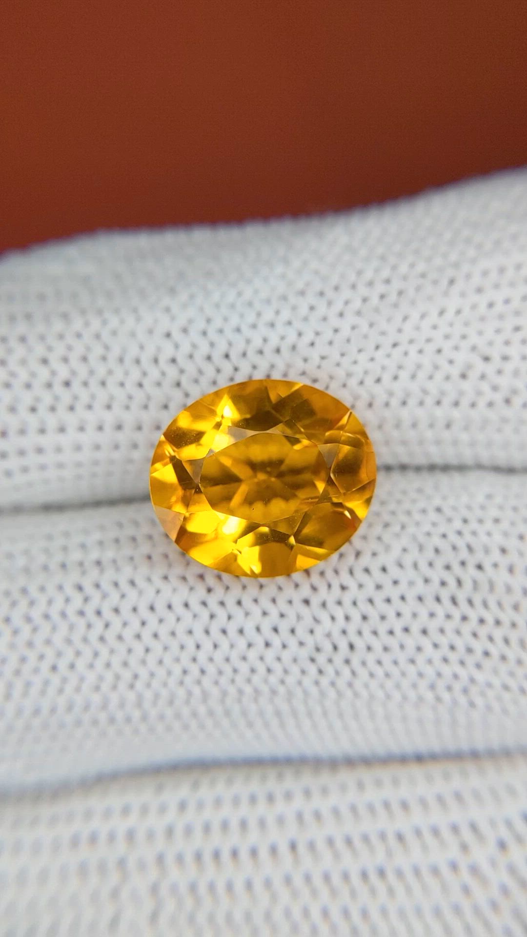 5.97 Ct. Yellow Citrine from Brazil Size Video