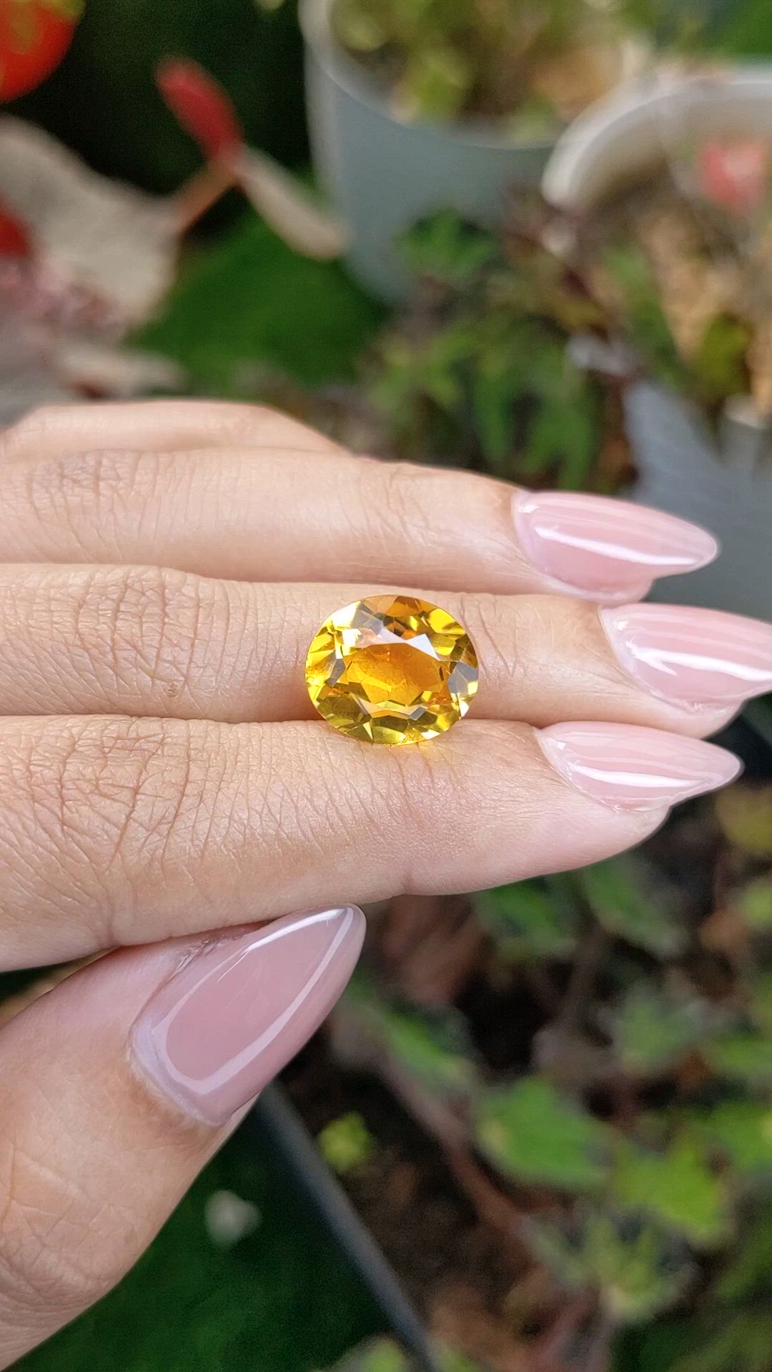 5.97 Ct. Yellow Citrine from Brazil Size Video