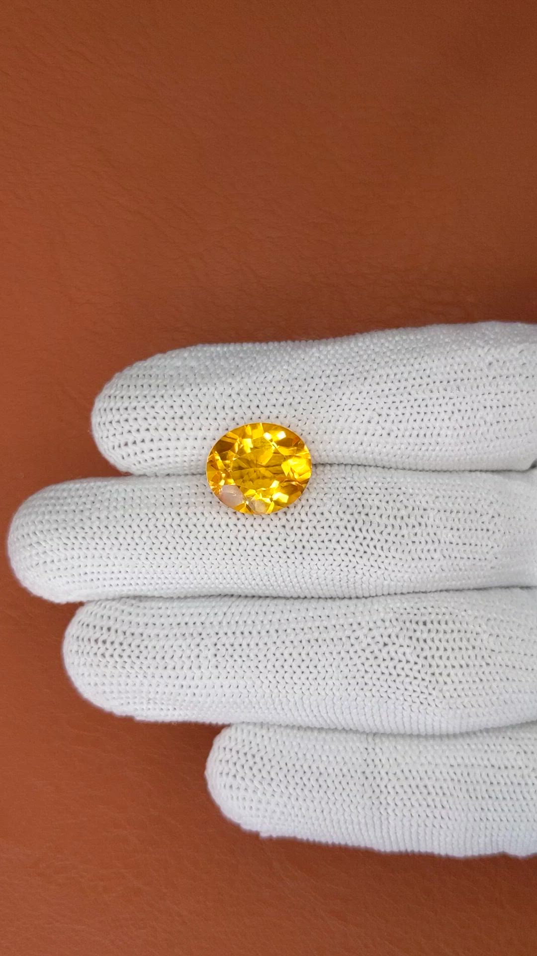 5.97 Ct. Yellow Citrine from Brazil Size Video