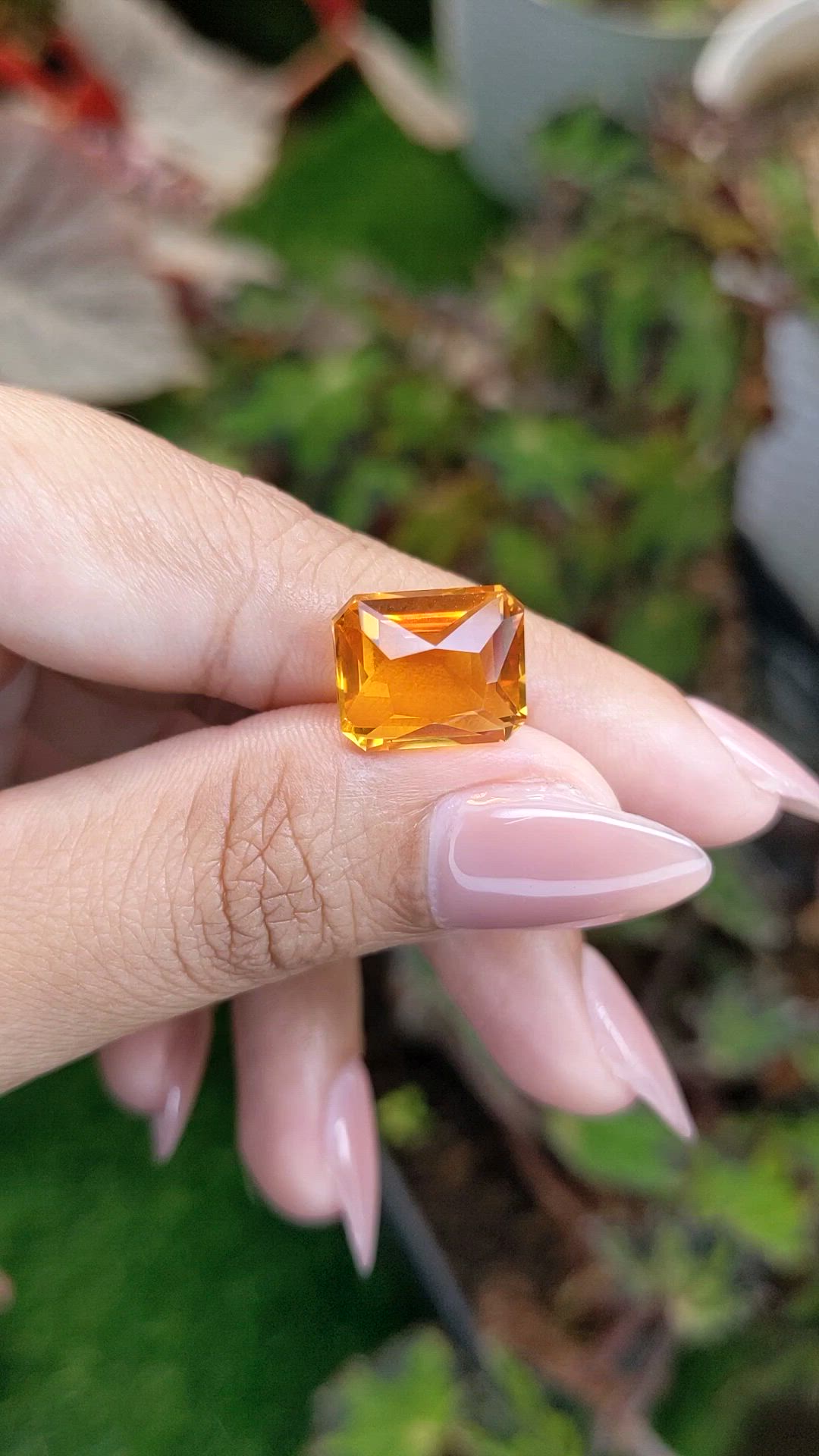7.28 Ct. Orangish Yellow Citrine from Brazil Size Video