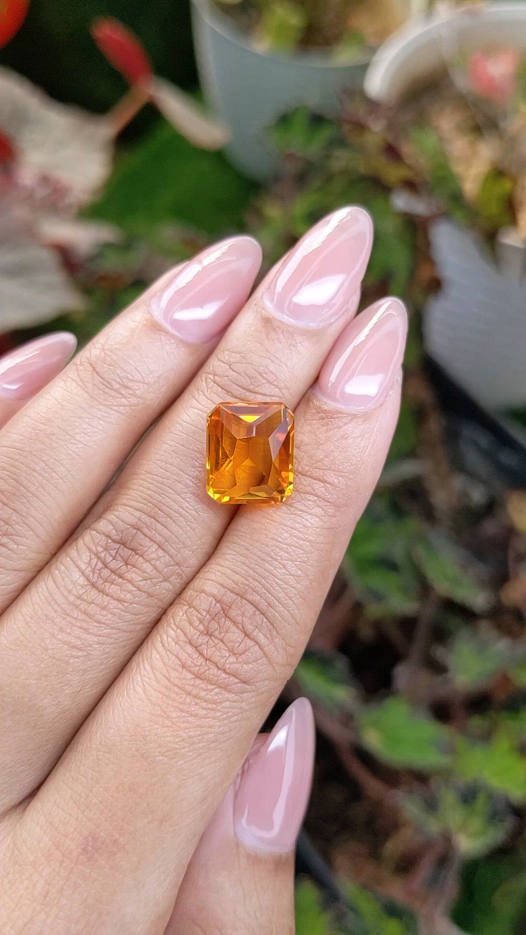 7.28 Ct. Orangish Yellow Citrine from Brazil Size Video