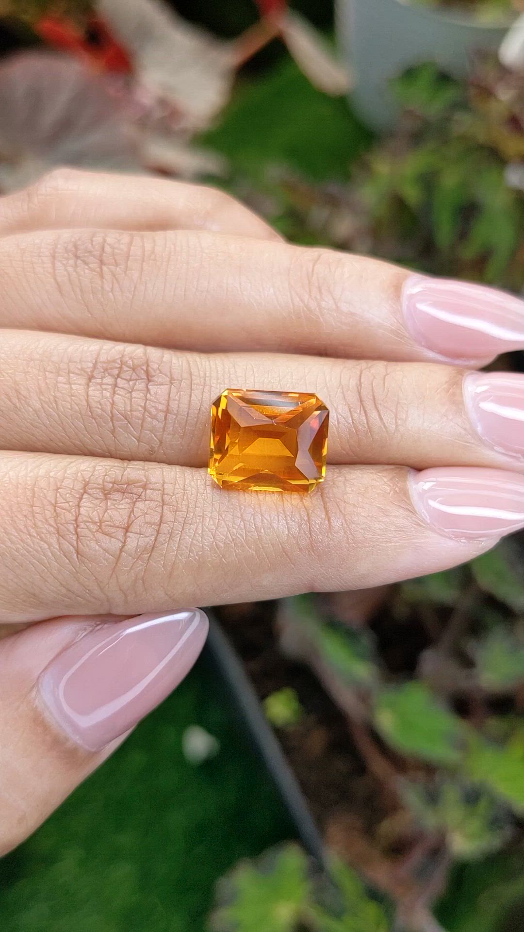 7.28 Ct. Orangish Yellow Citrine from Brazil Size Video