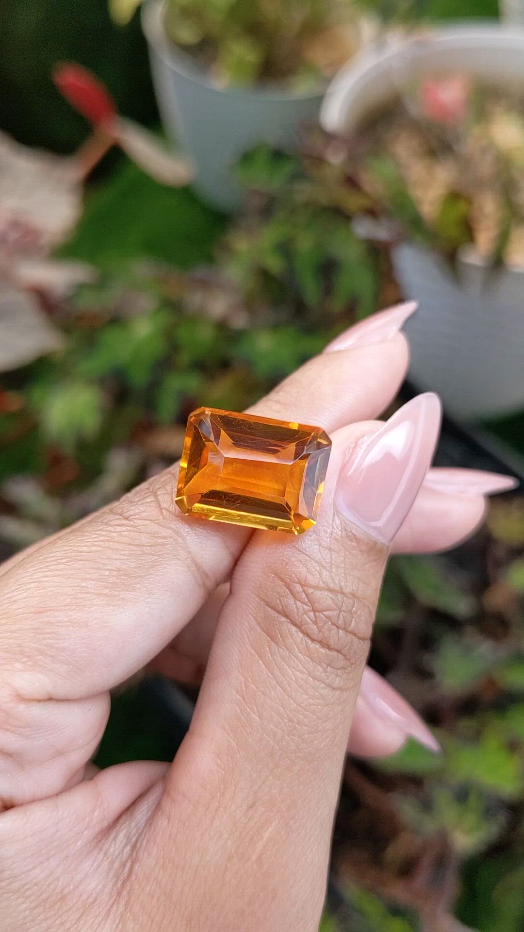 13.30 Ct. Yellowish Orange Citrine from Brazil Size Video