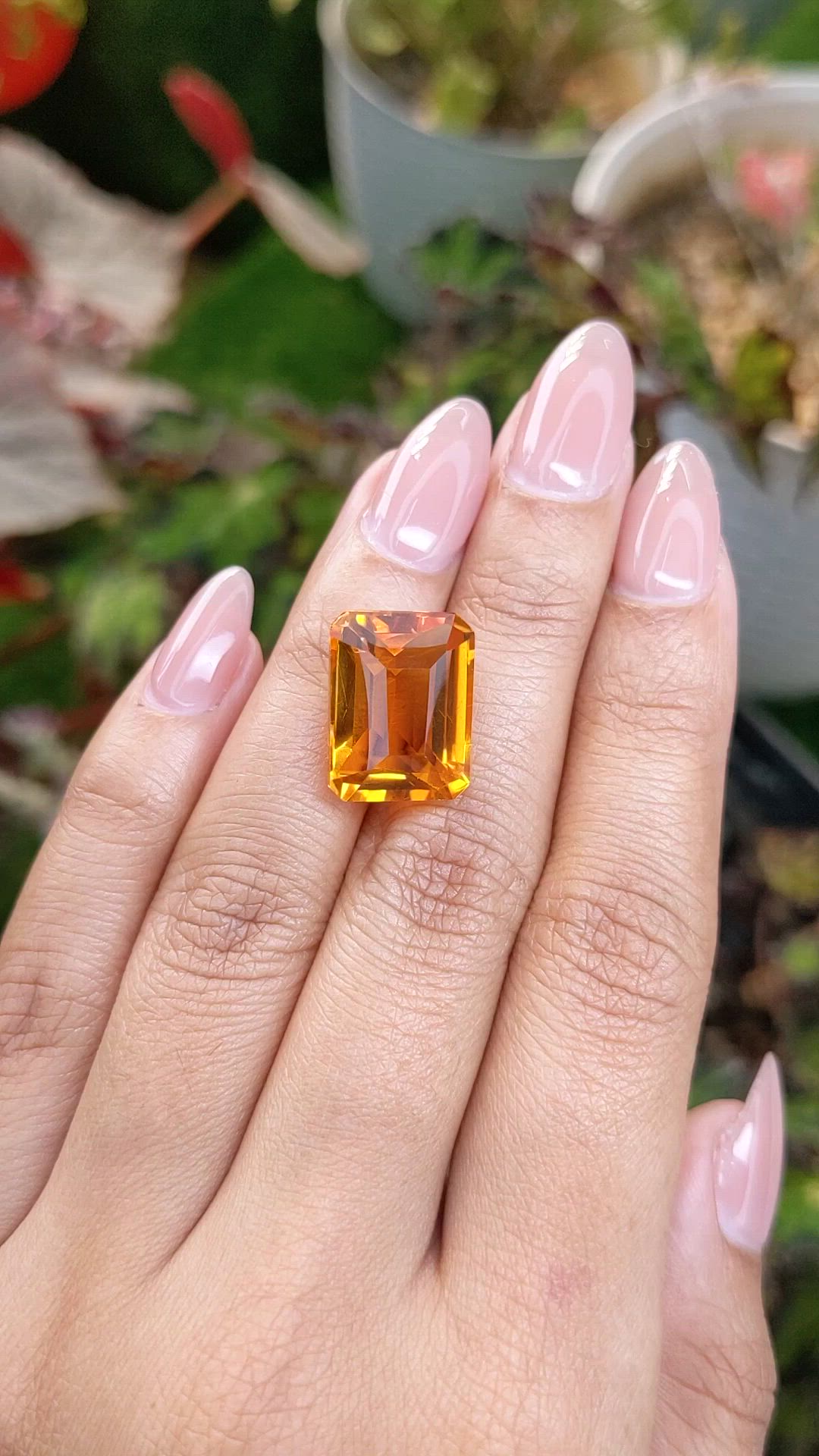 13.30 Ct. Yellowish Orange Citrine from Brazil Size Video