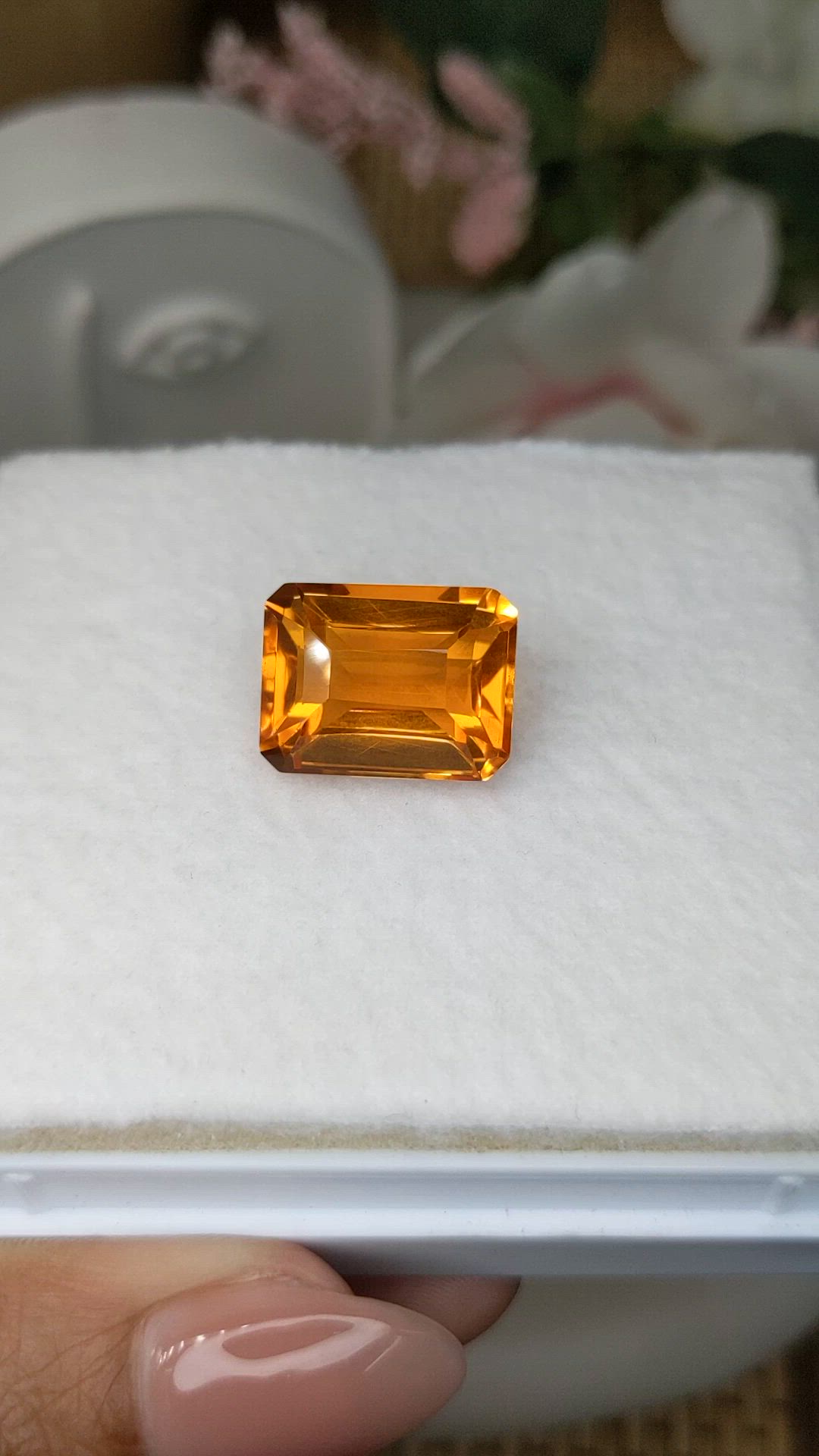 13.30 Ct. Yellowish Orange Citrine from Brazil Size Video