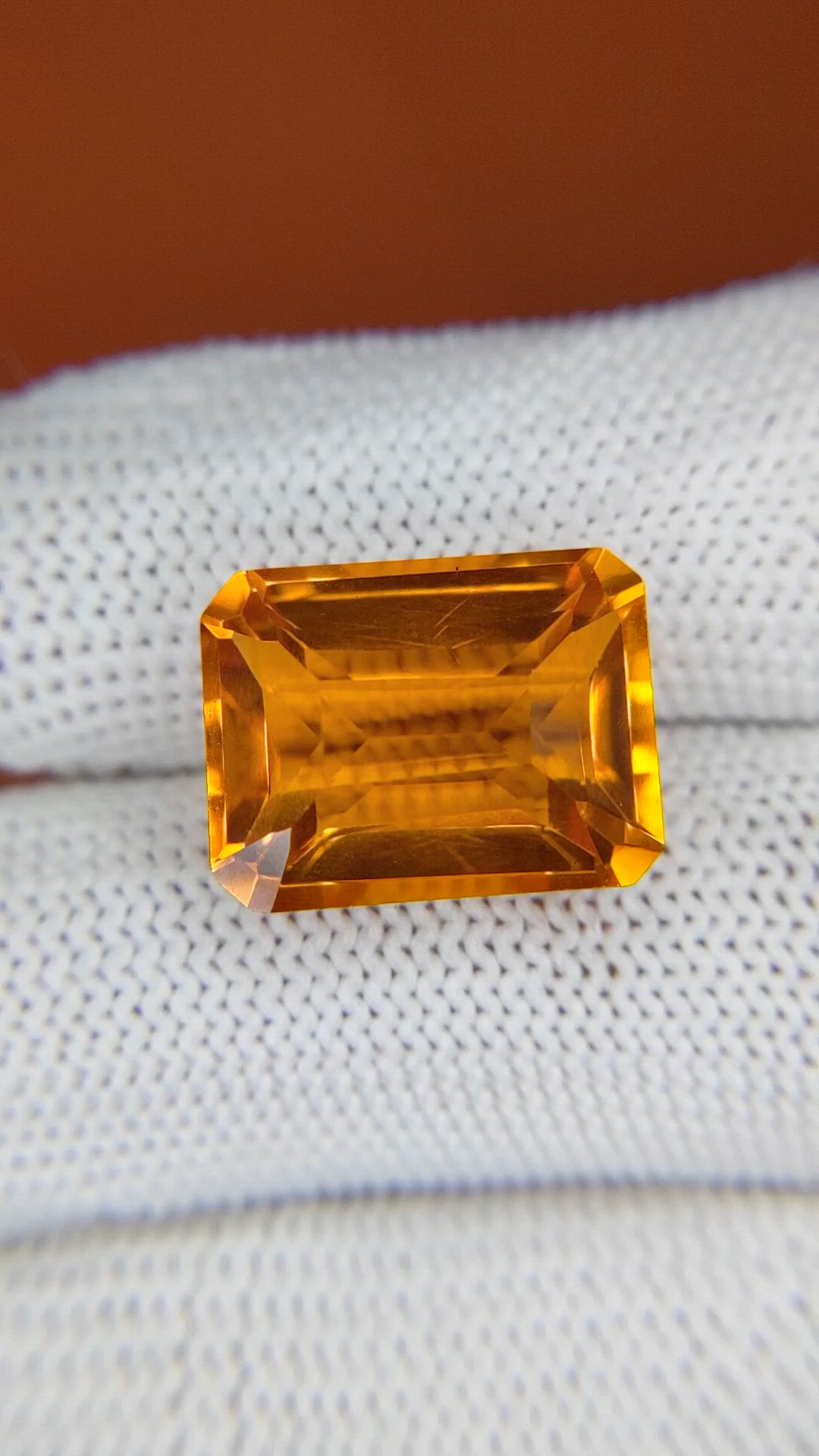 13.30 Ct. Yellowish Orange Citrine from Brazil Size Video