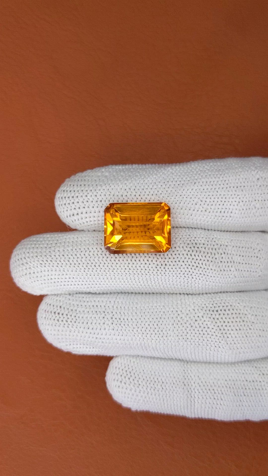 13.30 Ct. Yellowish Orange Citrine from Brazil Size Video