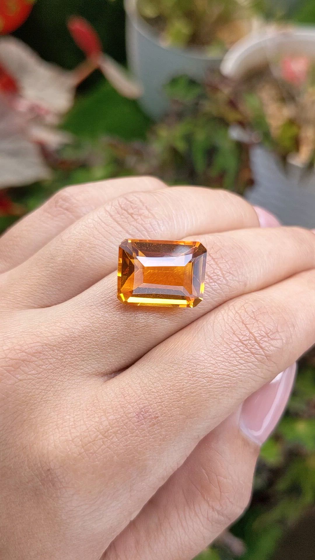 13.30 Ct. Yellowish Orange Citrine from Brazil Size Video