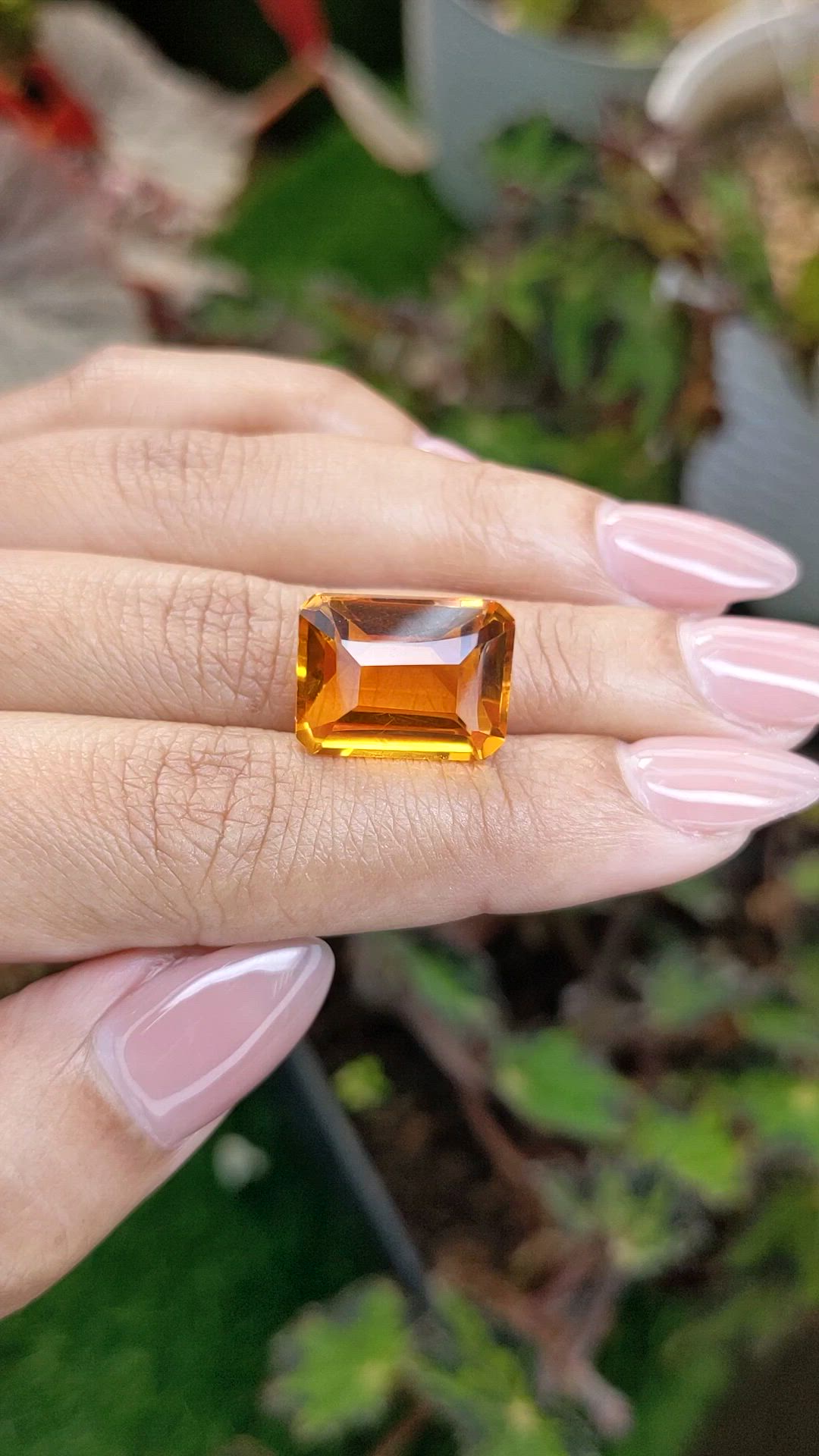 13.30 Ct. Yellowish Orange Citrine from Brazil Size Video