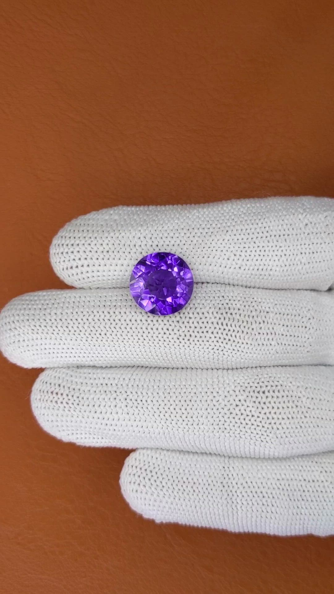 6.57 Ct. Purple Amethyst from Brazil Size Video