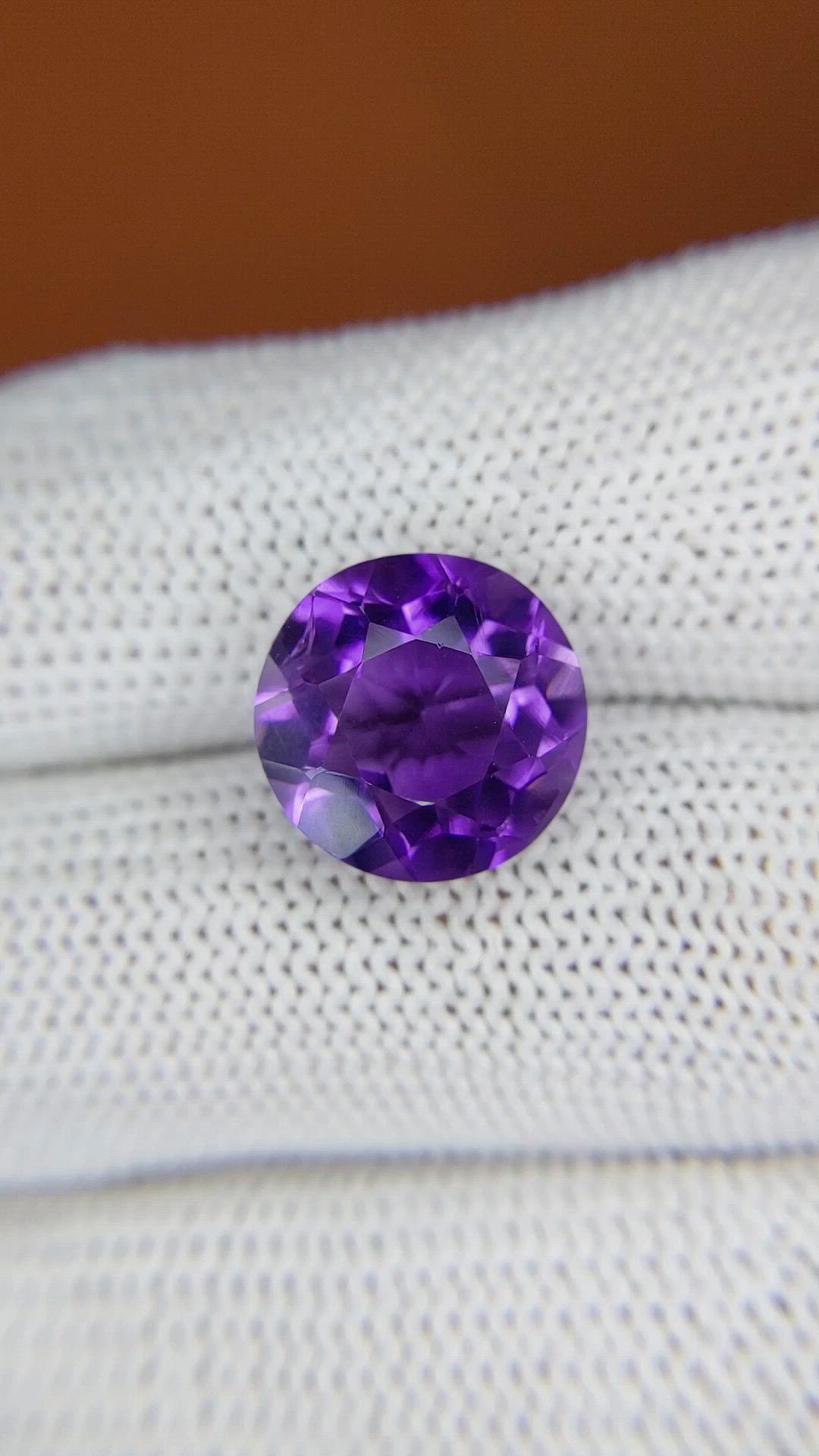 6.57 Ct. Purple Amethyst from Brazil Size Video