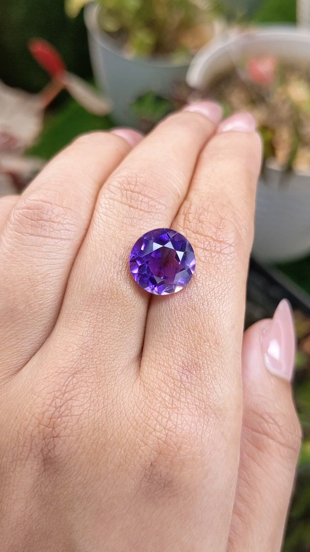6.57 Ct. Purple Amethyst from Brazil Size Video