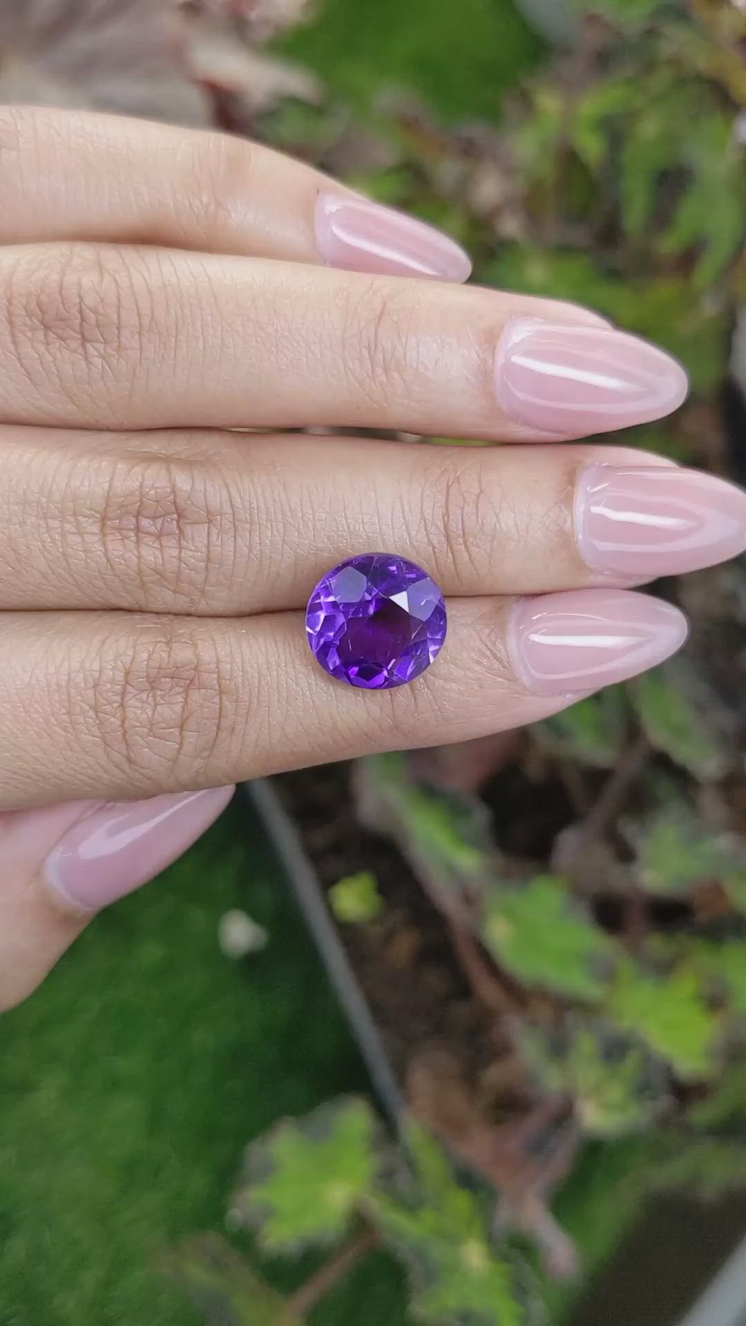 6.57 Ct. Purple Amethyst from Brazil Size Video