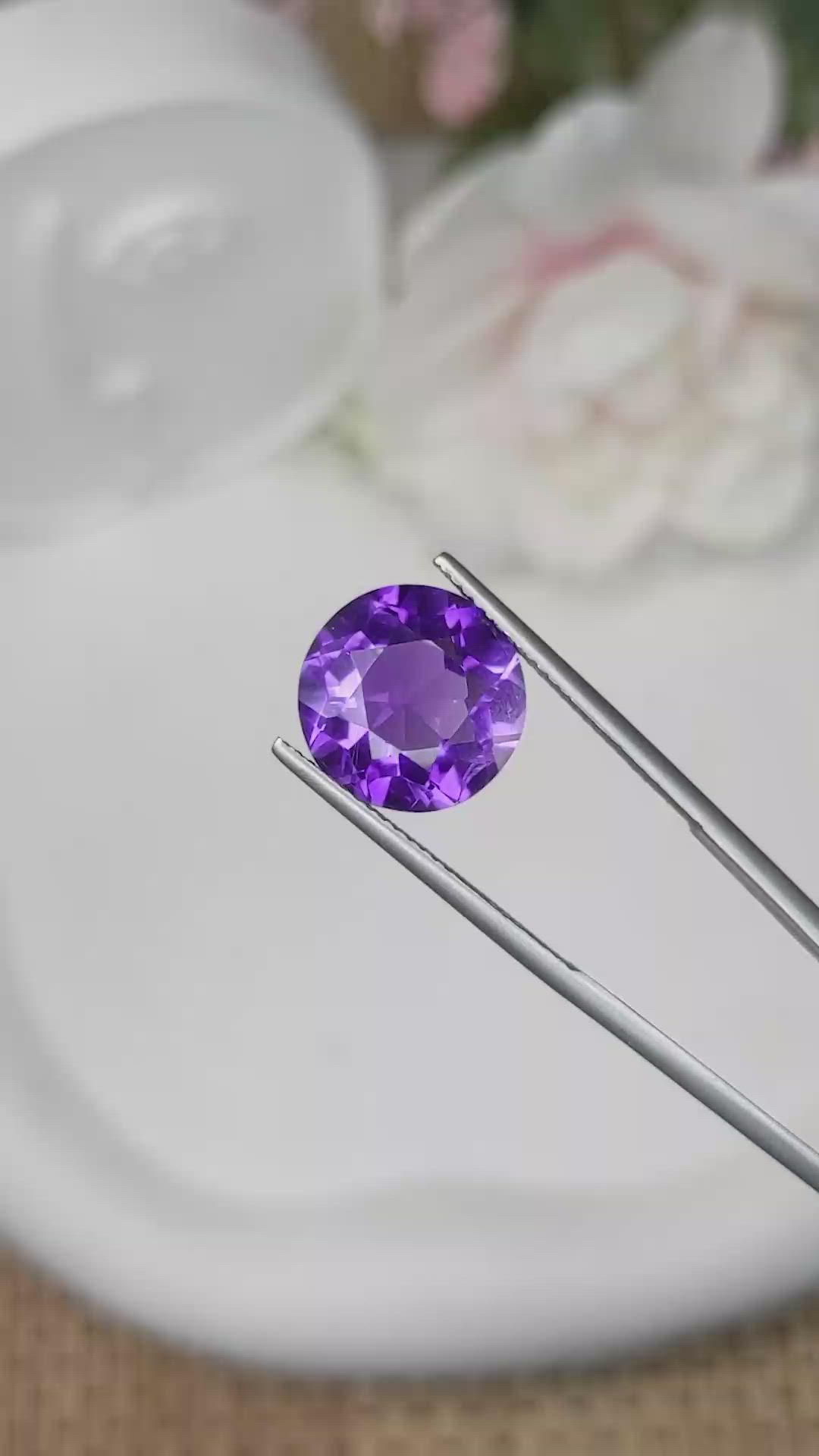 6.57 Ct. Purple Amethyst from Brazil Size Video