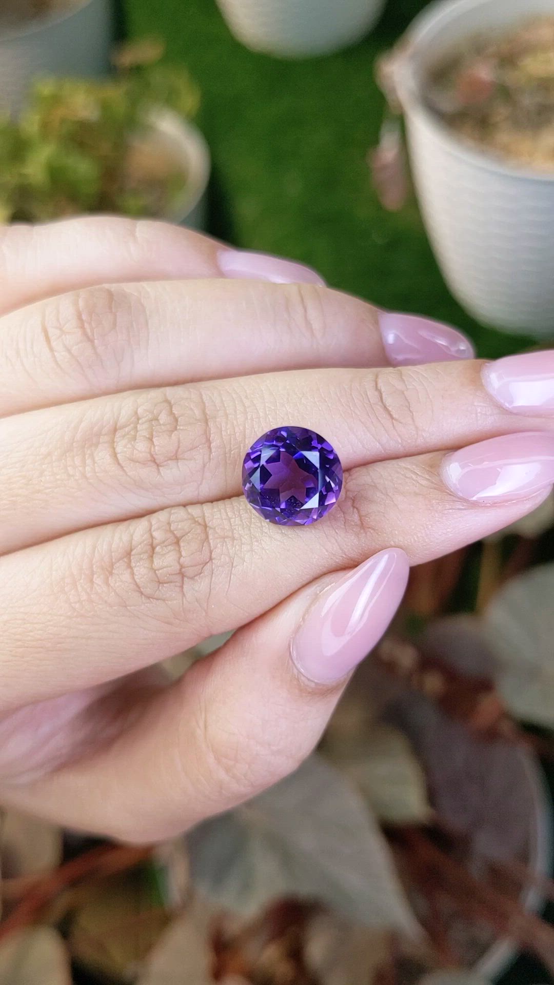 6.10 Ct. Purple Amethyst from Brazil Size Video