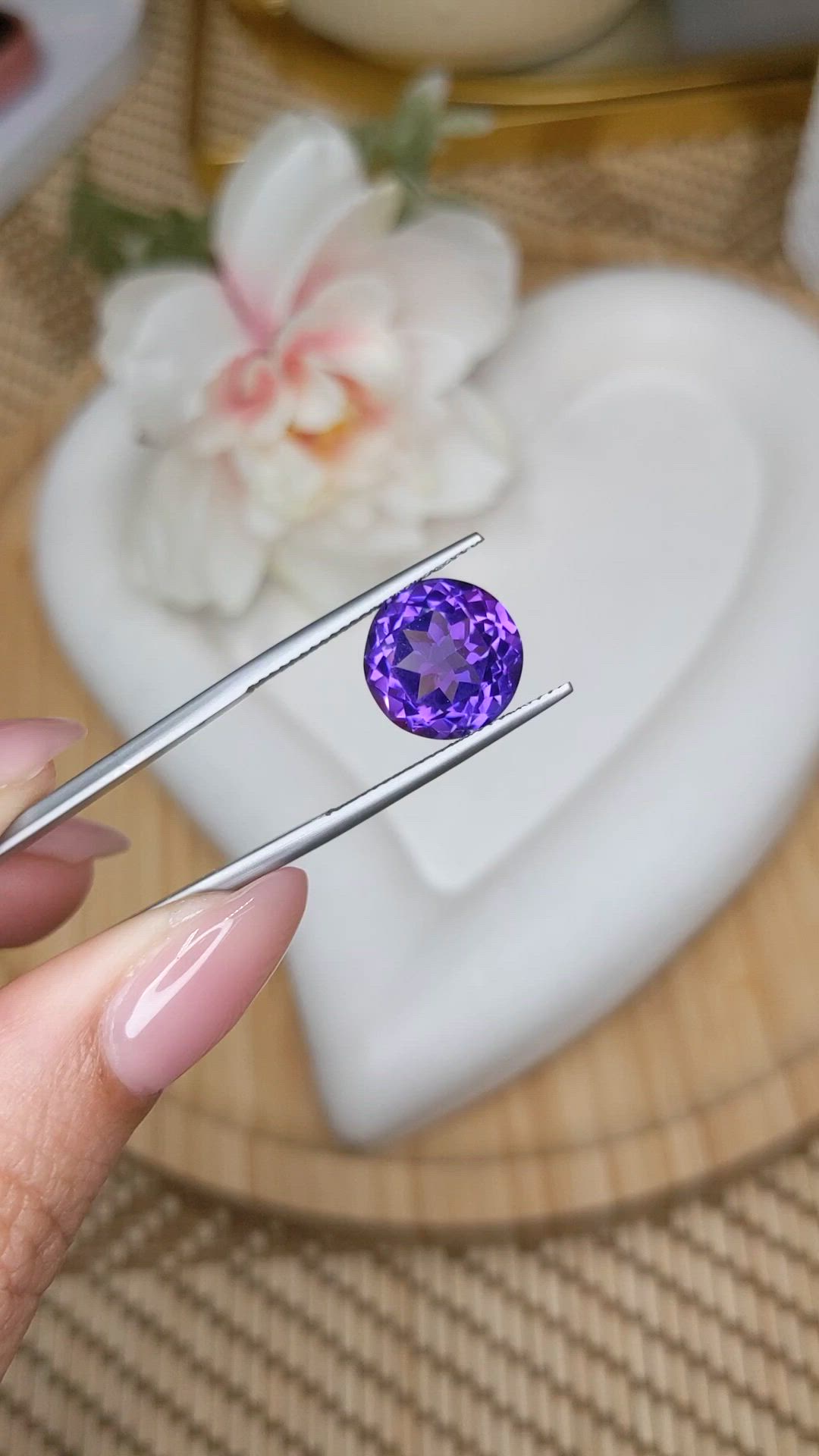 6.10 Ct. Purple Amethyst from Brazil Size Video