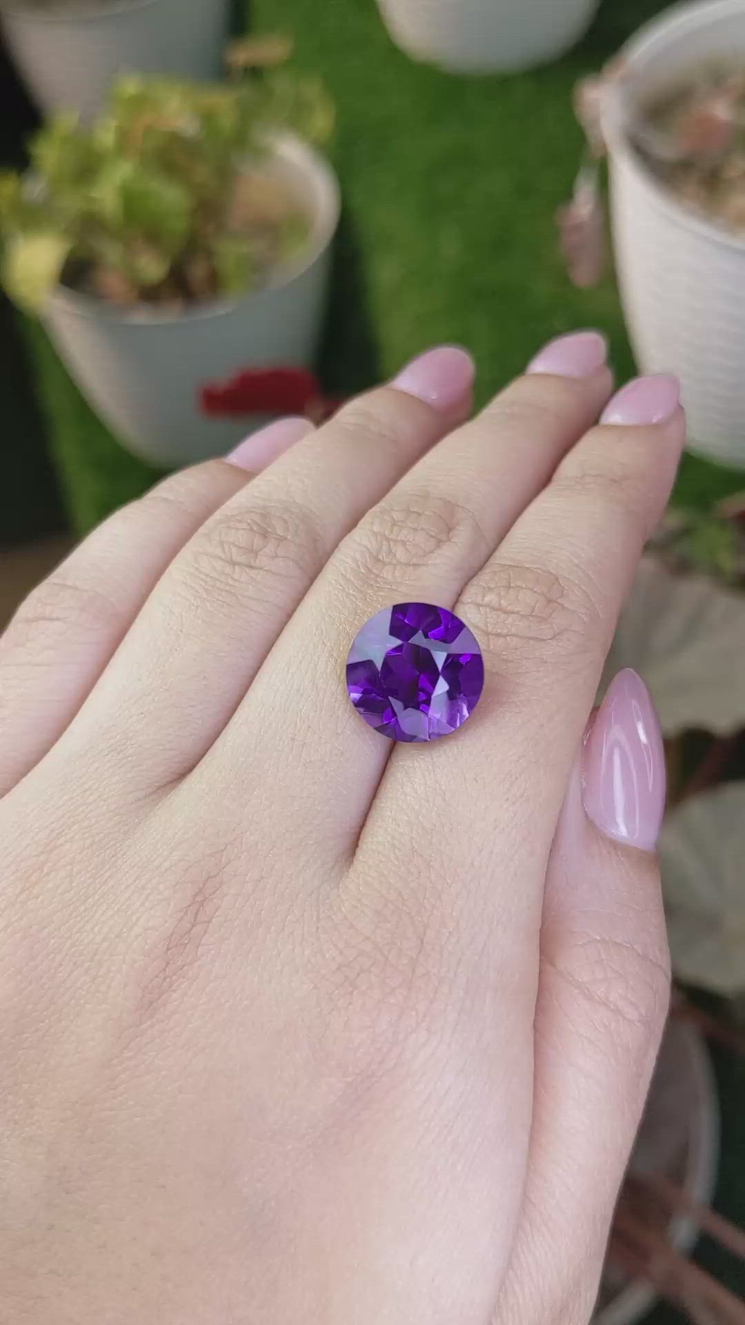 8.36 Ct. Purple Amethyst from Brazil Size Video
