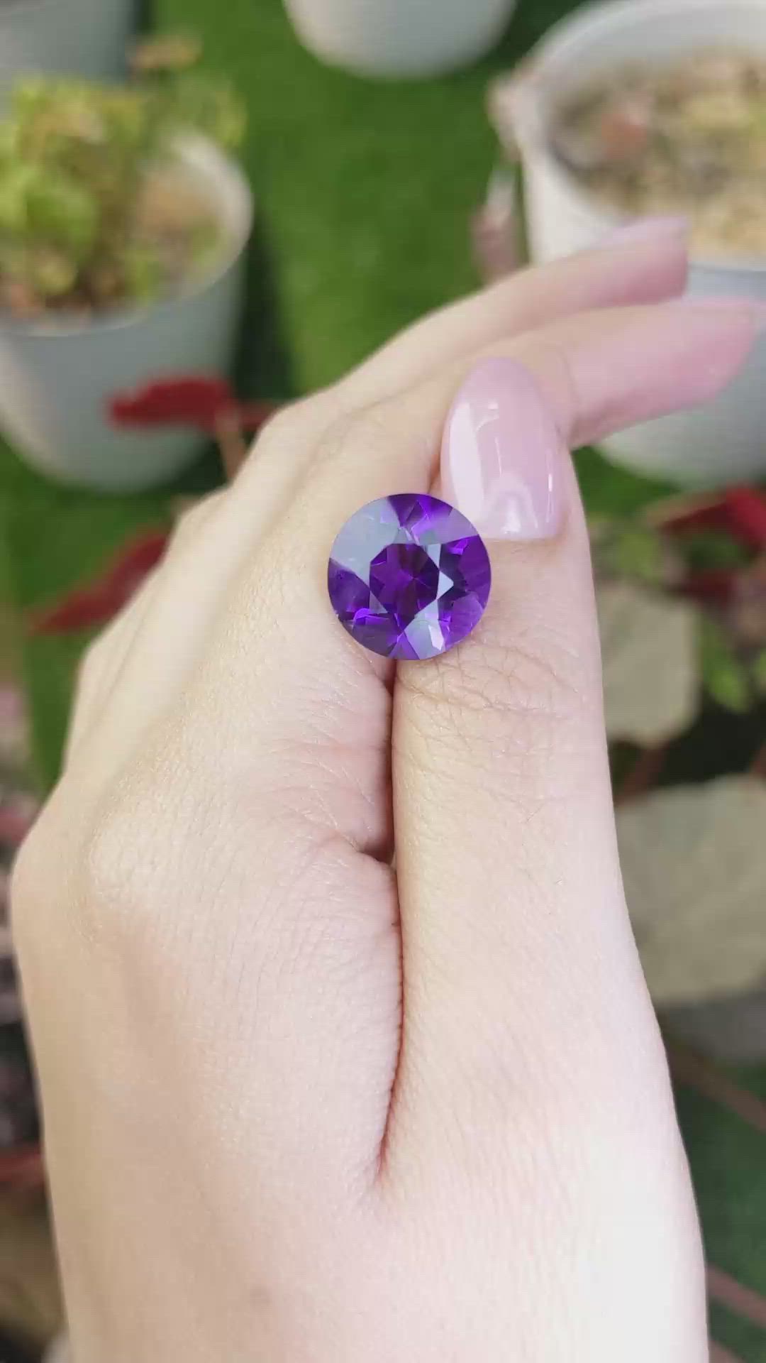 8.36 Ct. Purple Amethyst from Brazil Size Video