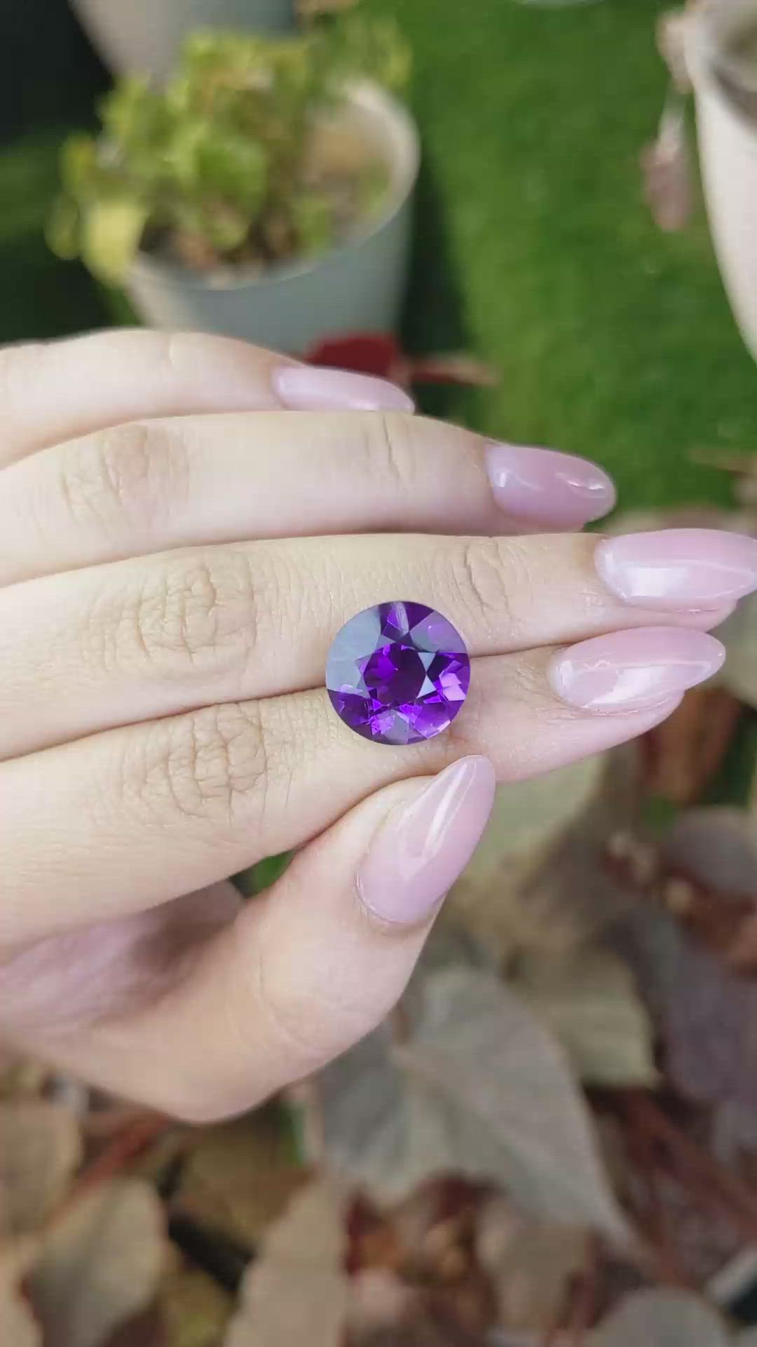 8.36 Ct. Purple Amethyst from Brazil Size Video