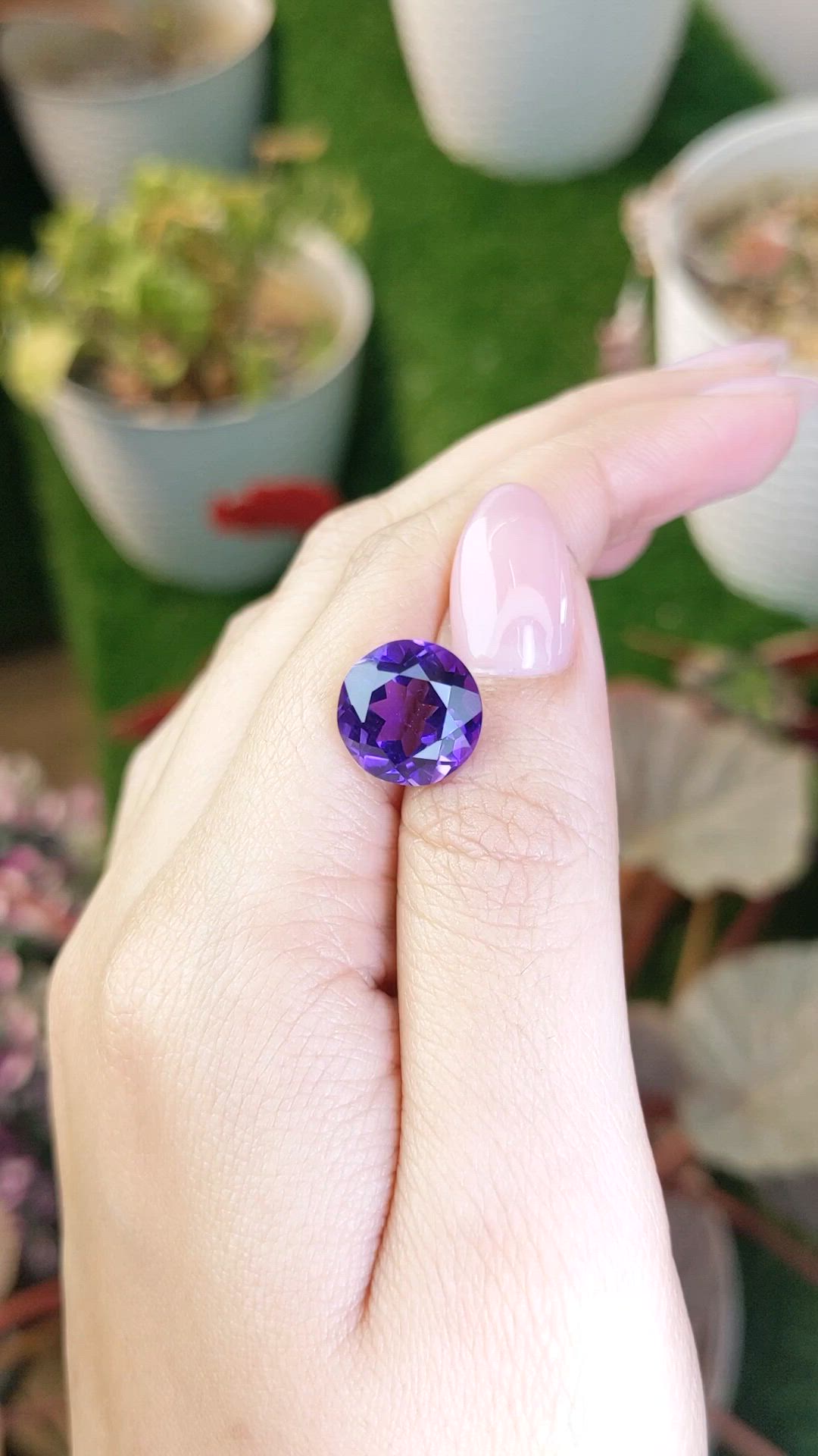 6.24 Ct. Purple Amethyst from Brazil Size Video
