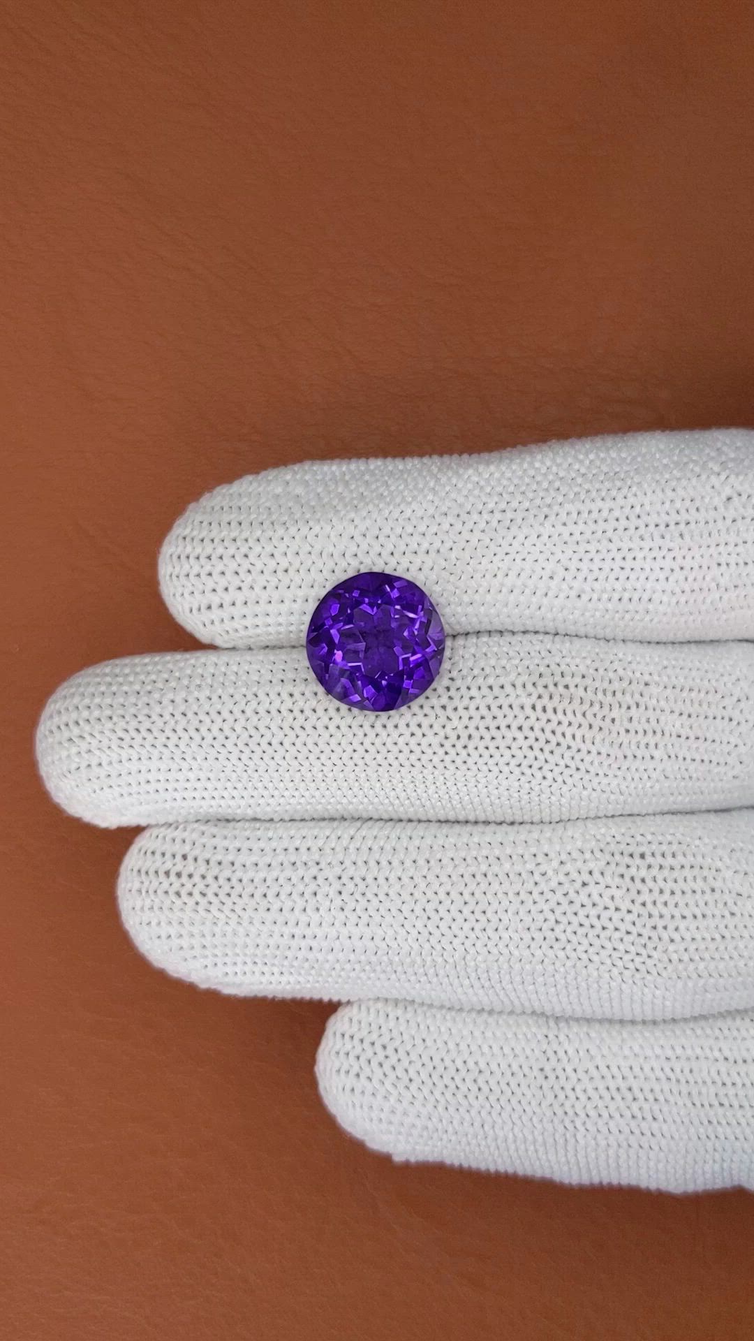 6.24 Ct. Purple Amethyst from Brazil Size Video