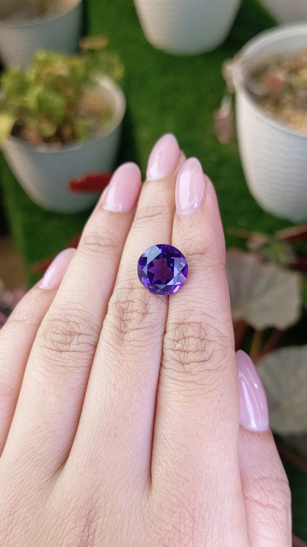 6.24 Ct. Purple Amethyst from Brazil Size Video