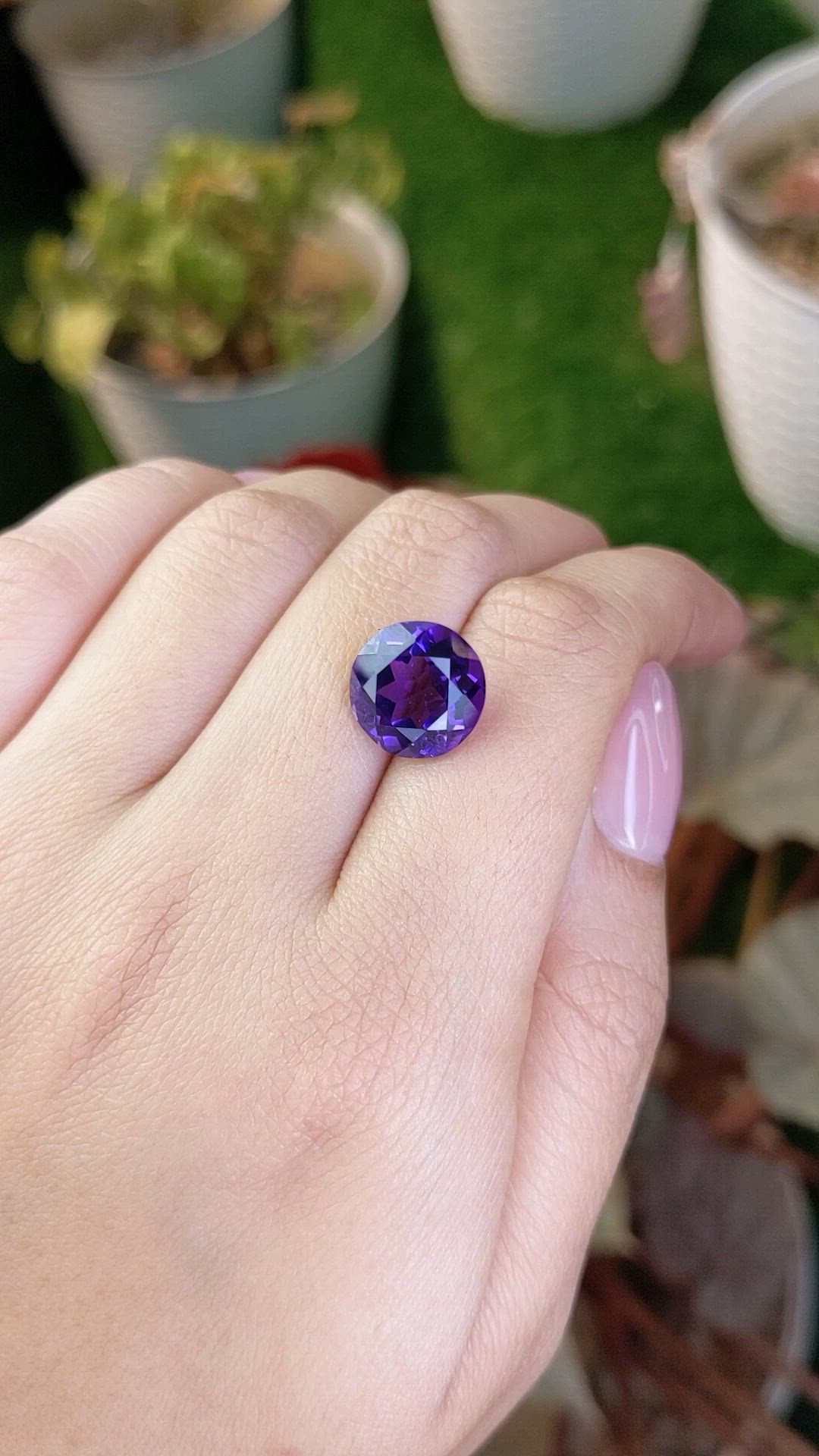 6.24 Ct. Purple Amethyst from Brazil Size Video