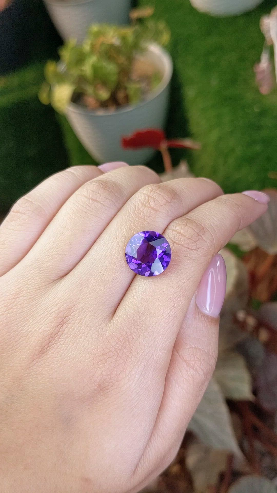 6.76 Ct. Purple Amethyst from Brazil Size Video