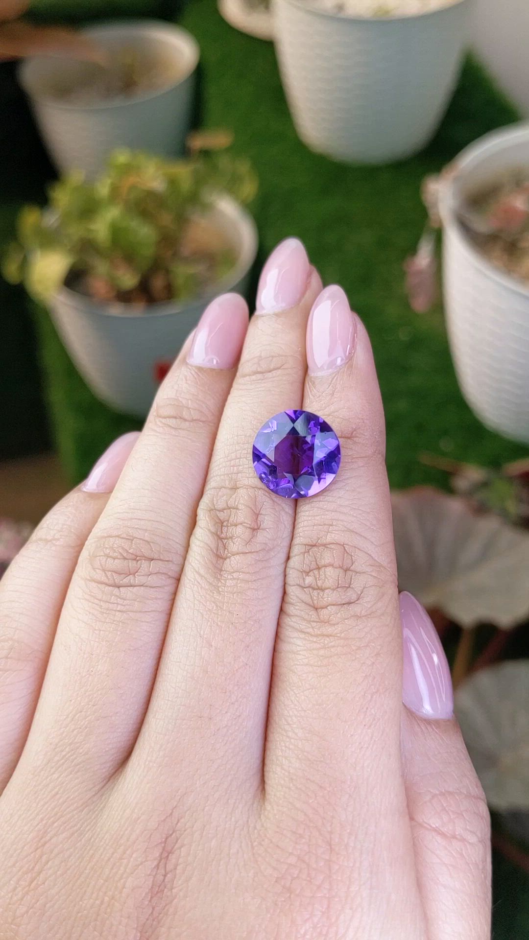6.76 Ct. Purple Amethyst from Brazil Size Video