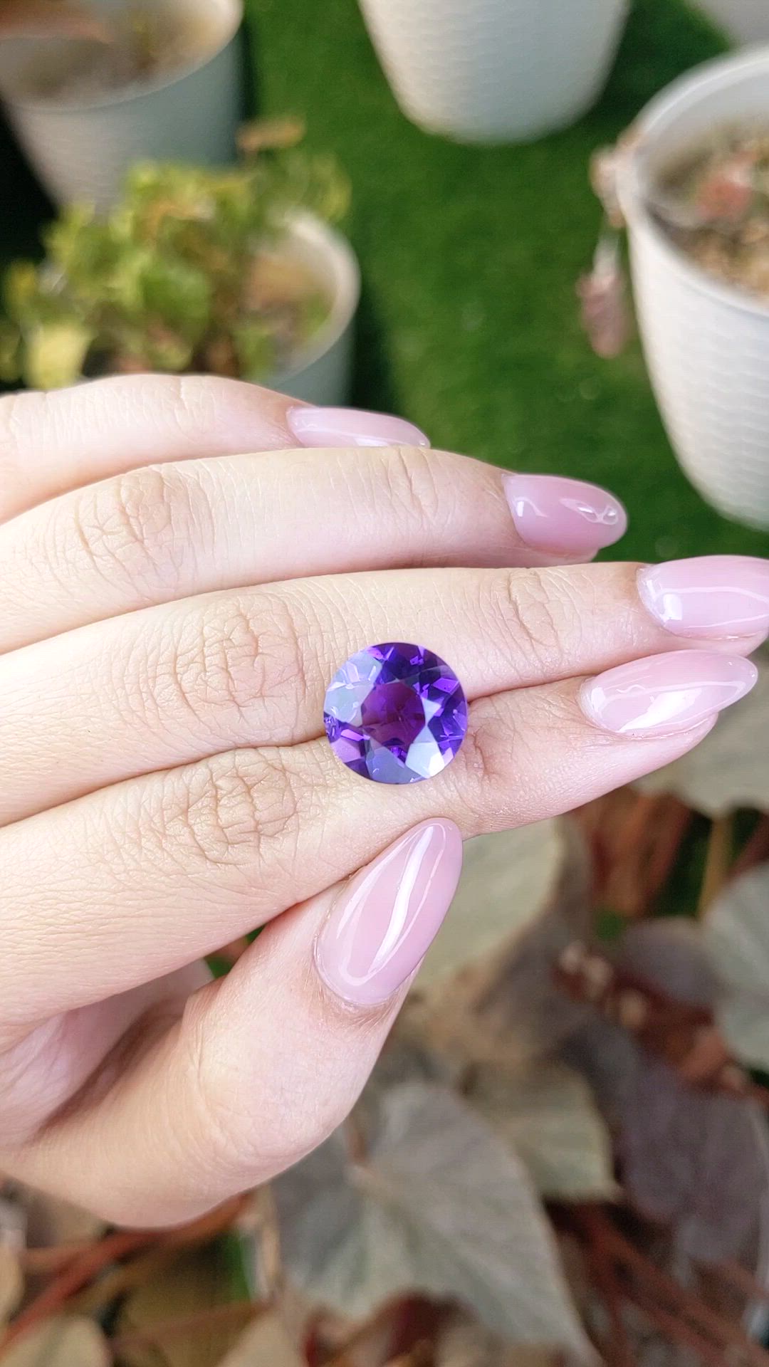 6.76 Ct. Purple Amethyst from Brazil Size Video