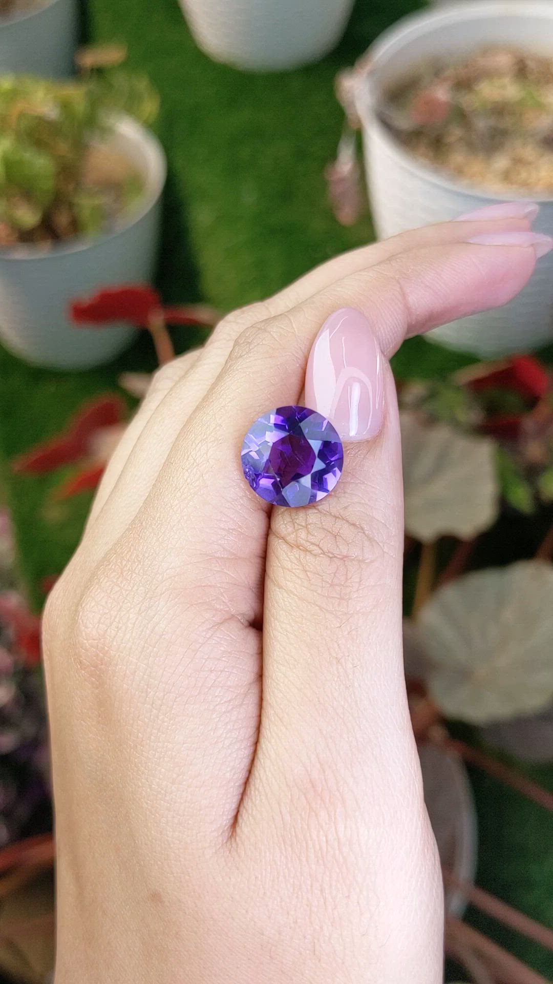 6.76 Ct. Purple Amethyst from Brazil Size Video