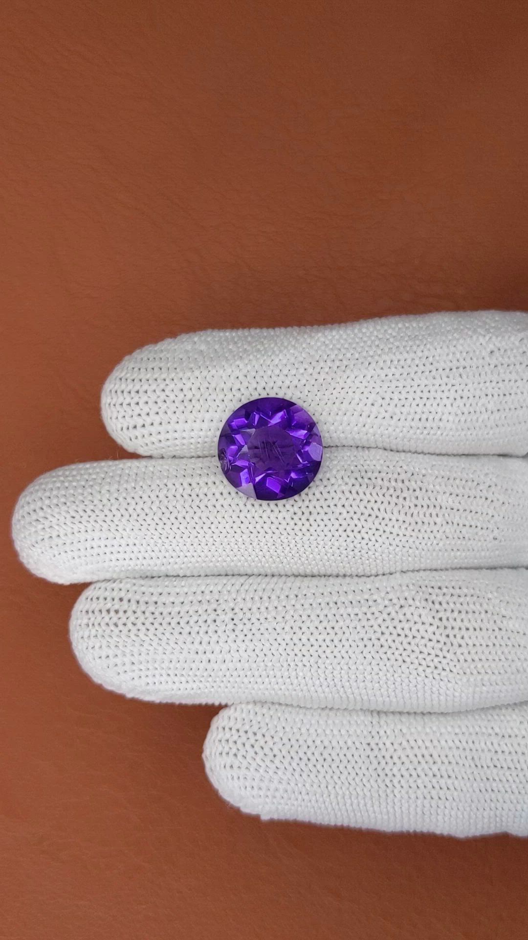 6.76 Ct. Purple Amethyst from Brazil Size Video