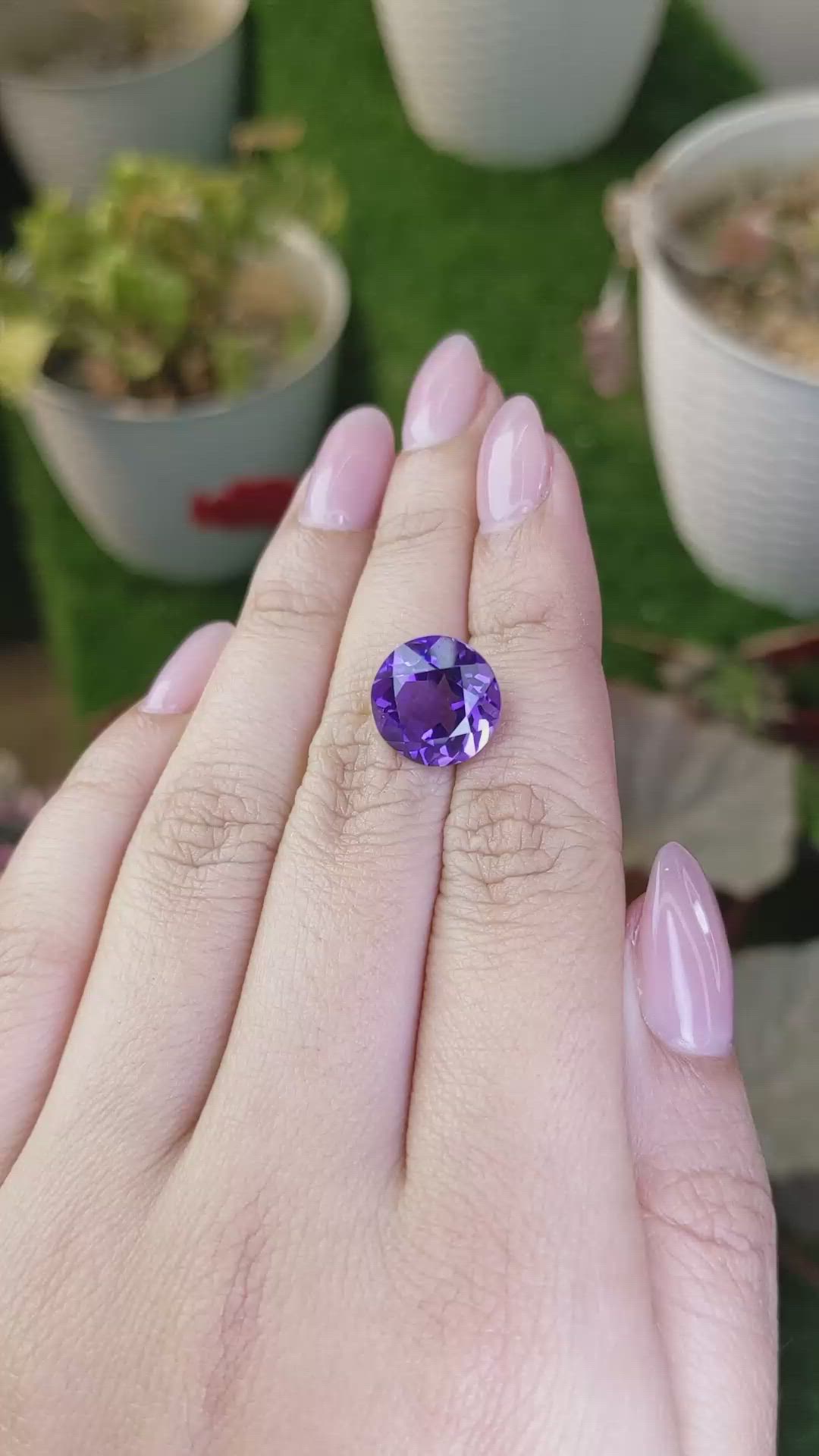 6.31 Ct. Purple Amethyst from Brazil Size Video