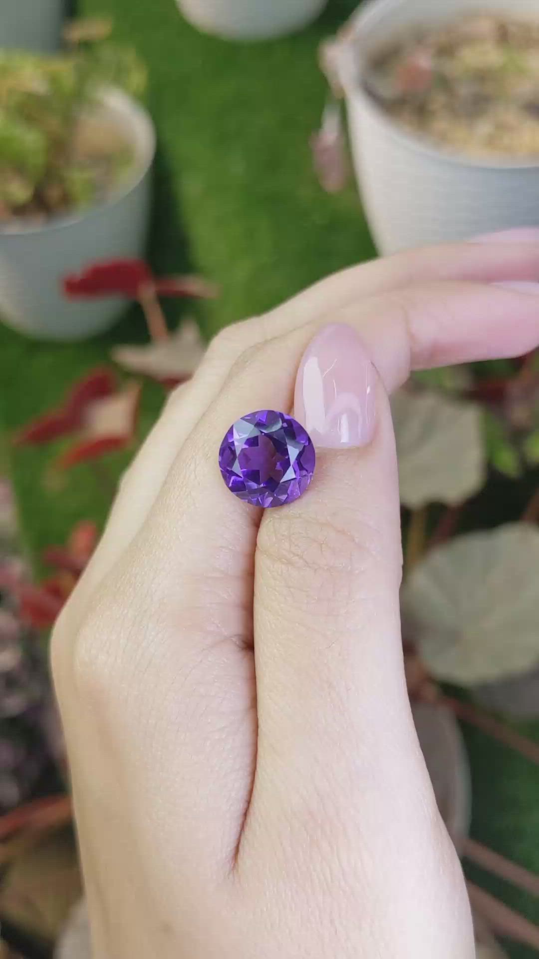 6.31 Ct. Purple Amethyst from Brazil Size Video