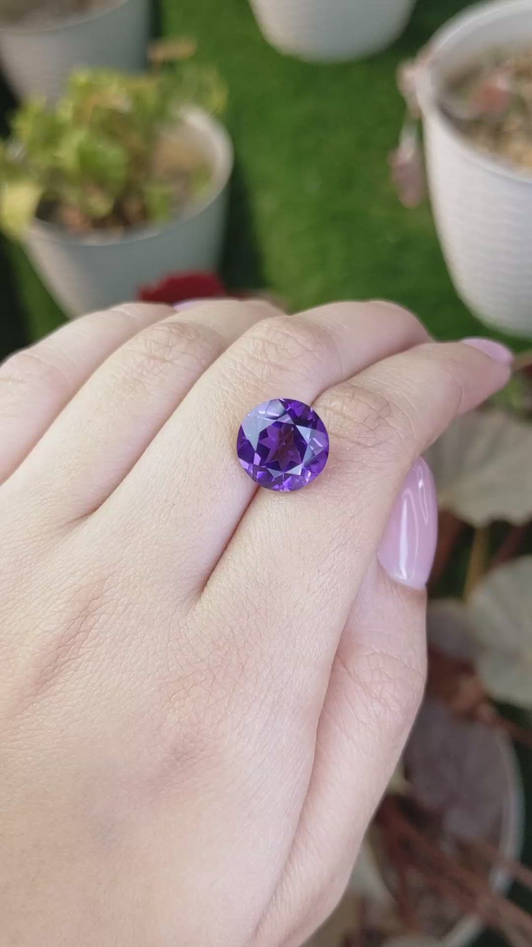 6.31 Ct. Purple Amethyst from Brazil Size Video