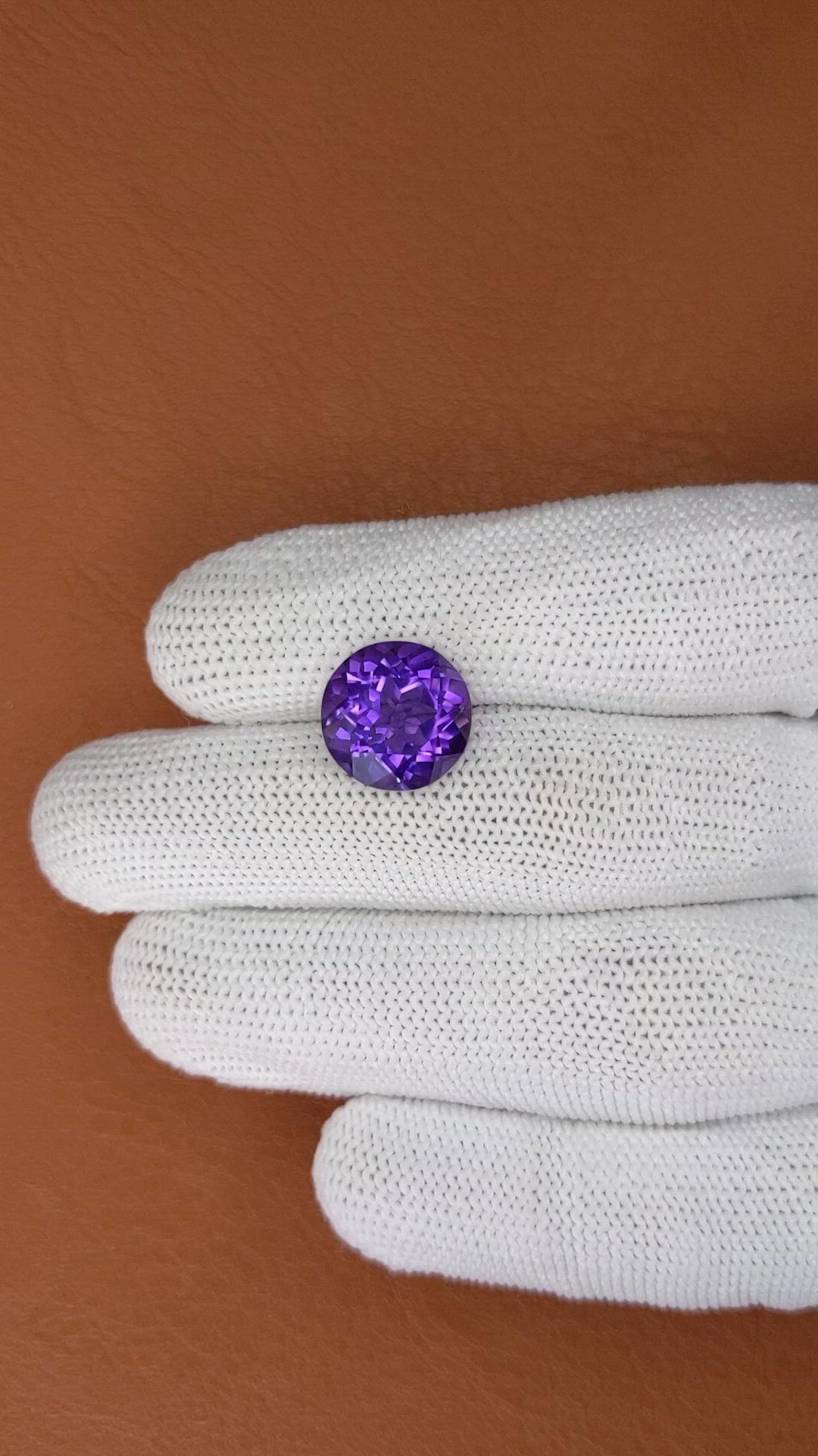 6.31 Ct. Purple Amethyst from Brazil Size Video