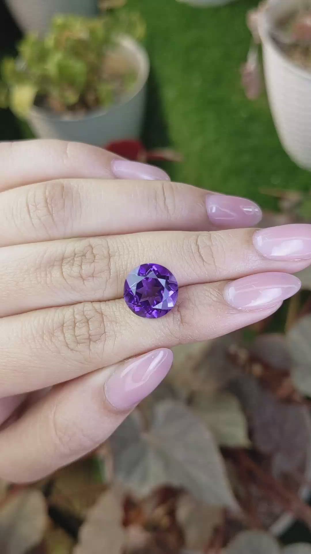 6.31 Ct. Purple Amethyst from Brazil Size Video