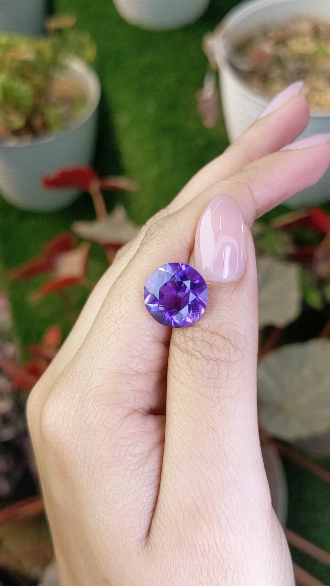 7.00 Ct. Purple Amethyst from Brazil Size Video