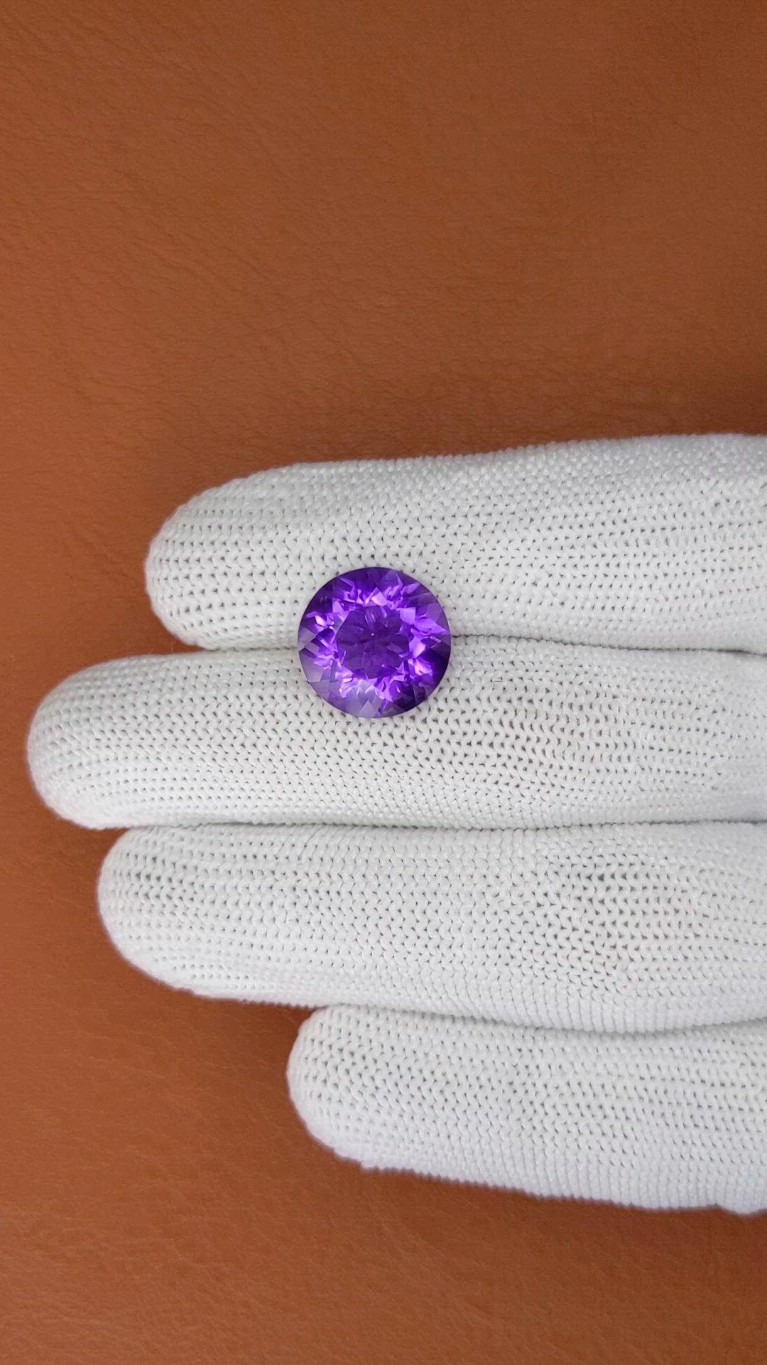 7.00 Ct. Purple Amethyst from Brazil Size Video