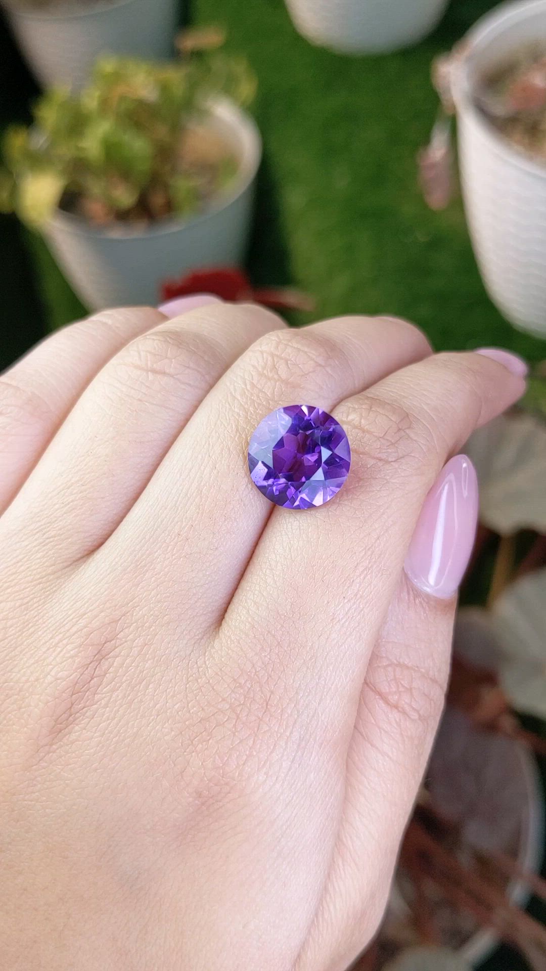 7.00 Ct. Purple Amethyst from Brazil Size Video