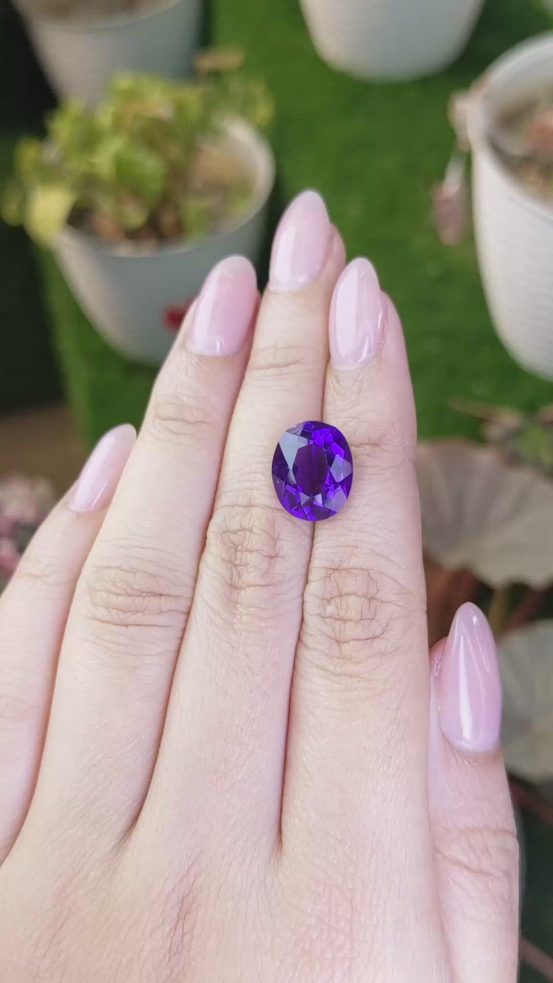 5.92 Ct. Purple Amethyst from Brazil Size Video